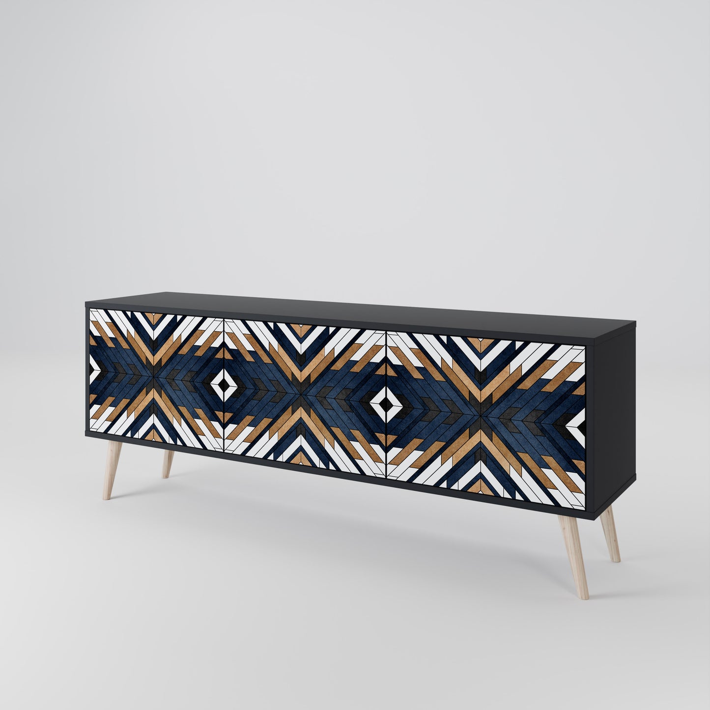 ARTFUL GEOMETRY 3-Door TV Cabinet