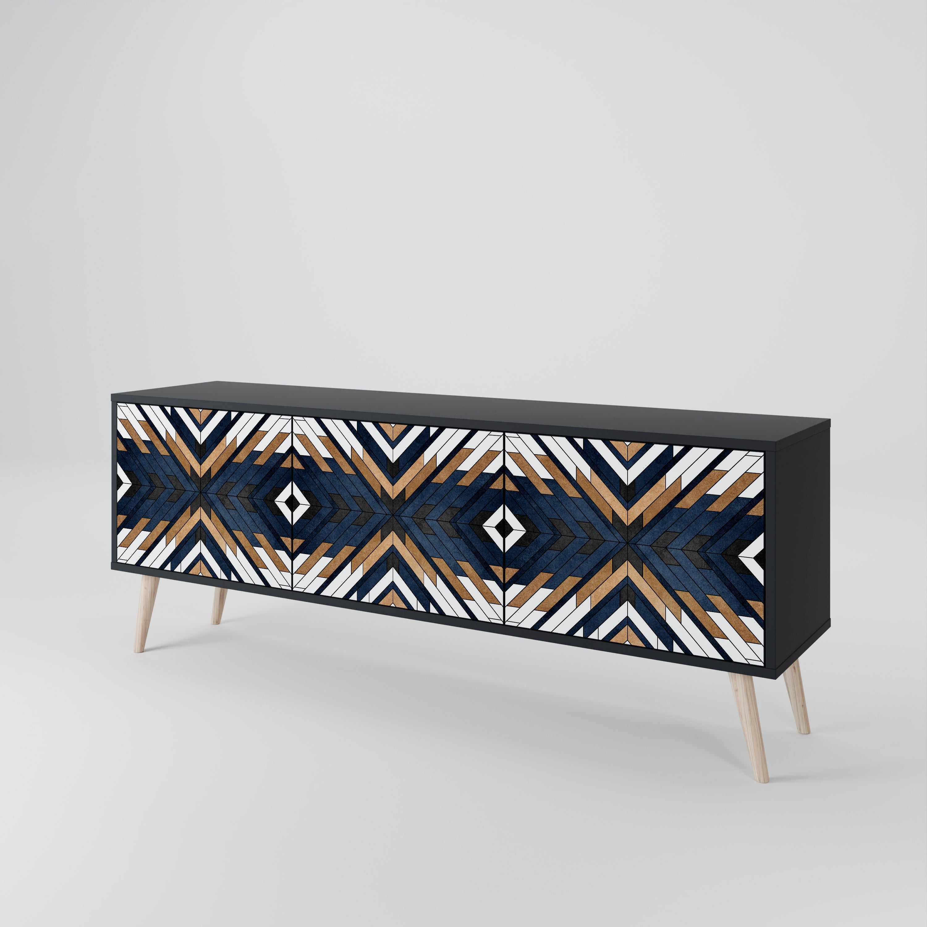 ARTFUL GEOMETRY 3-Door TV Cabinet