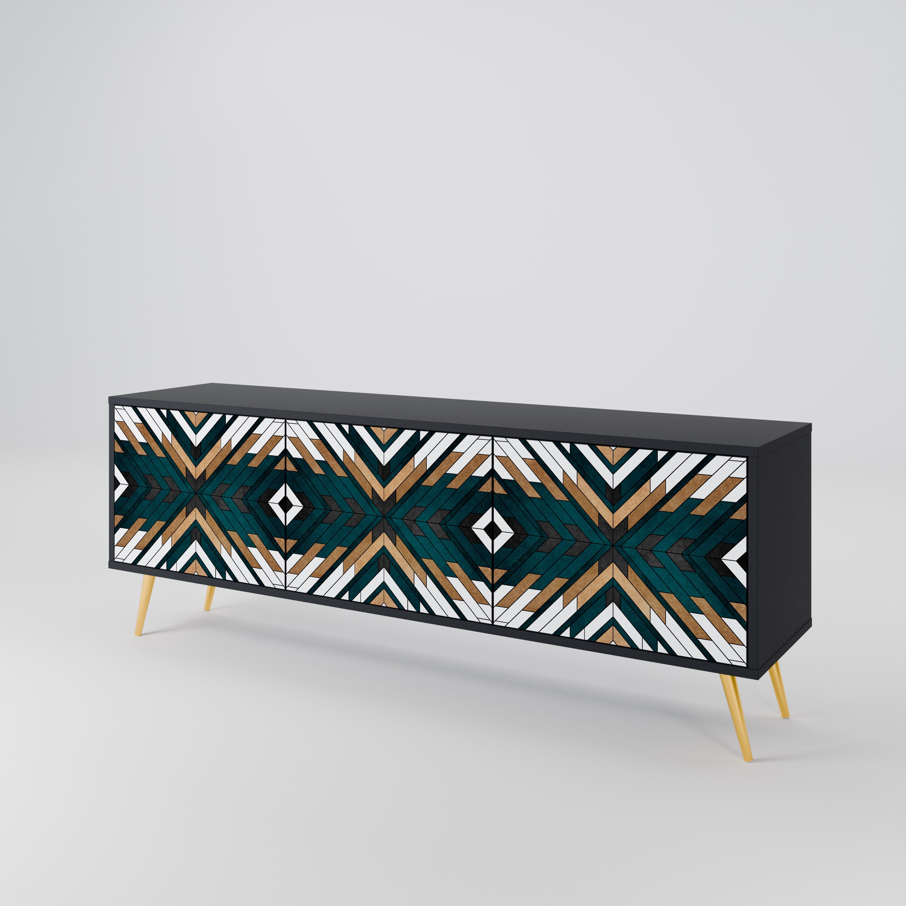 ARTISTIC GEOMETRY 3-Door TV Cabinet