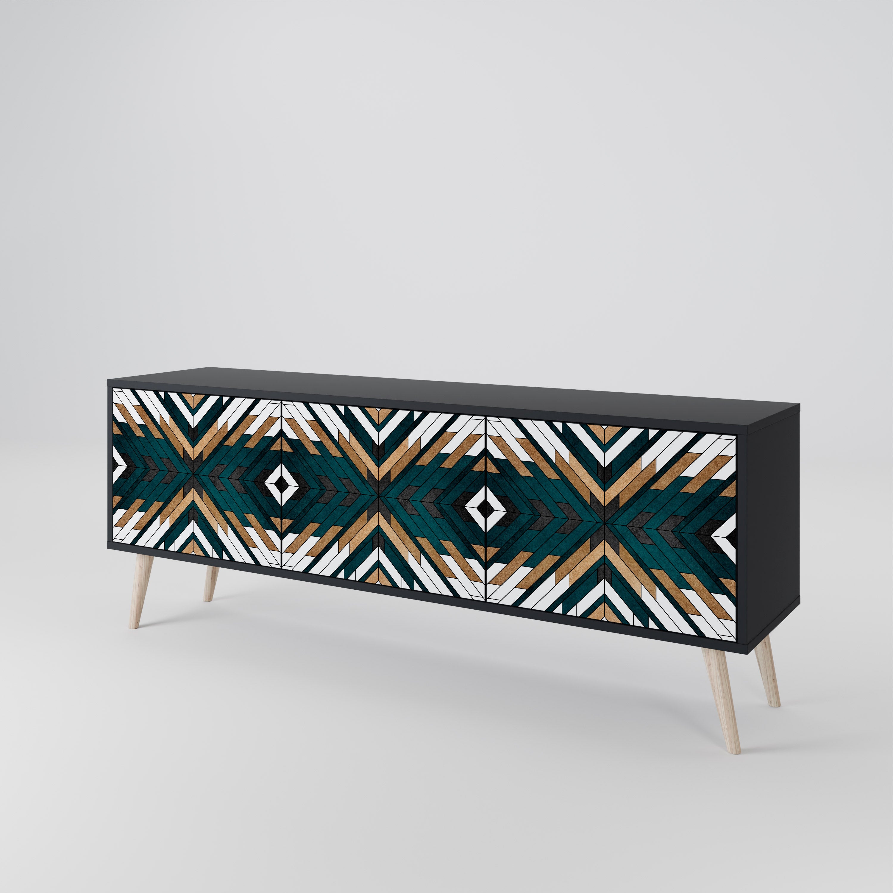 ARTISTIC GEOMETRY 3-Door TV Cabinet