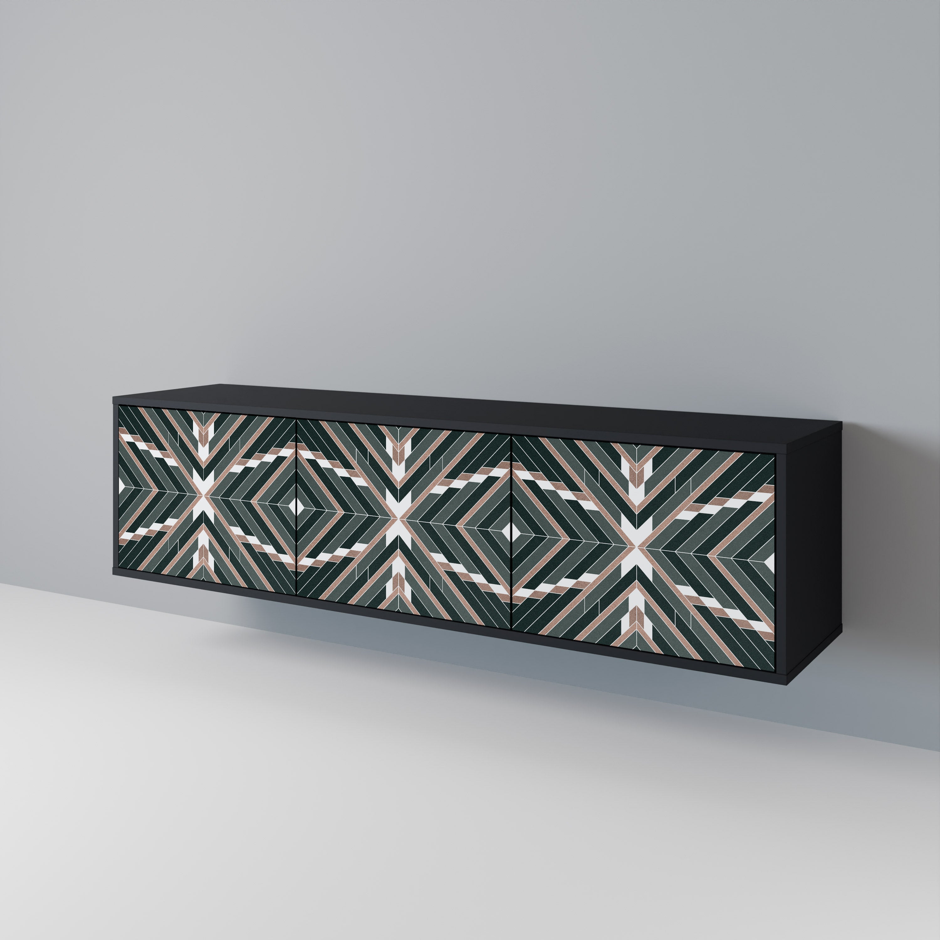 Meuble TV 3 portes DIMENSION DELIGHTS en finition noire