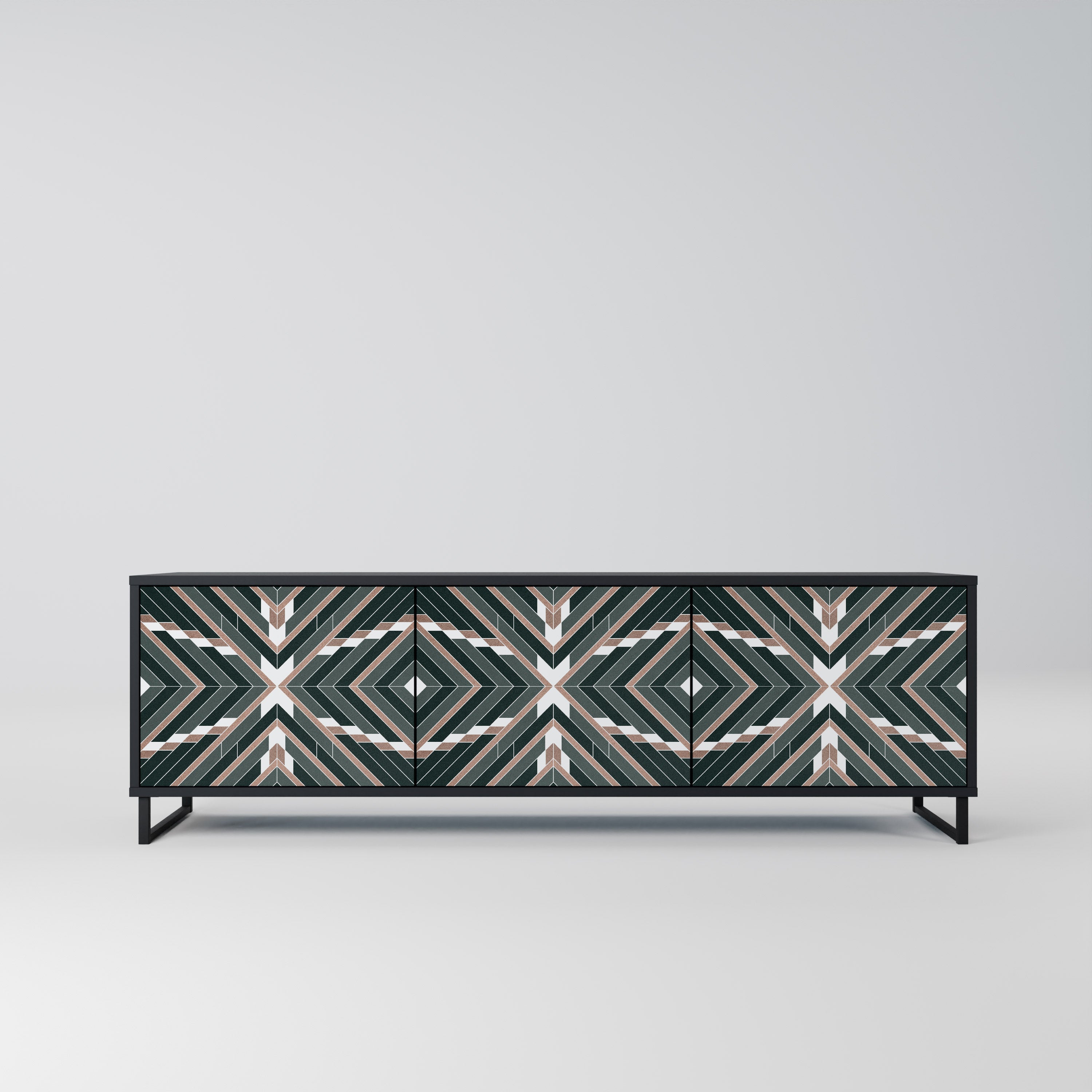 Meuble TV 3 portes DIMENSION DELIGHTS en finition noire