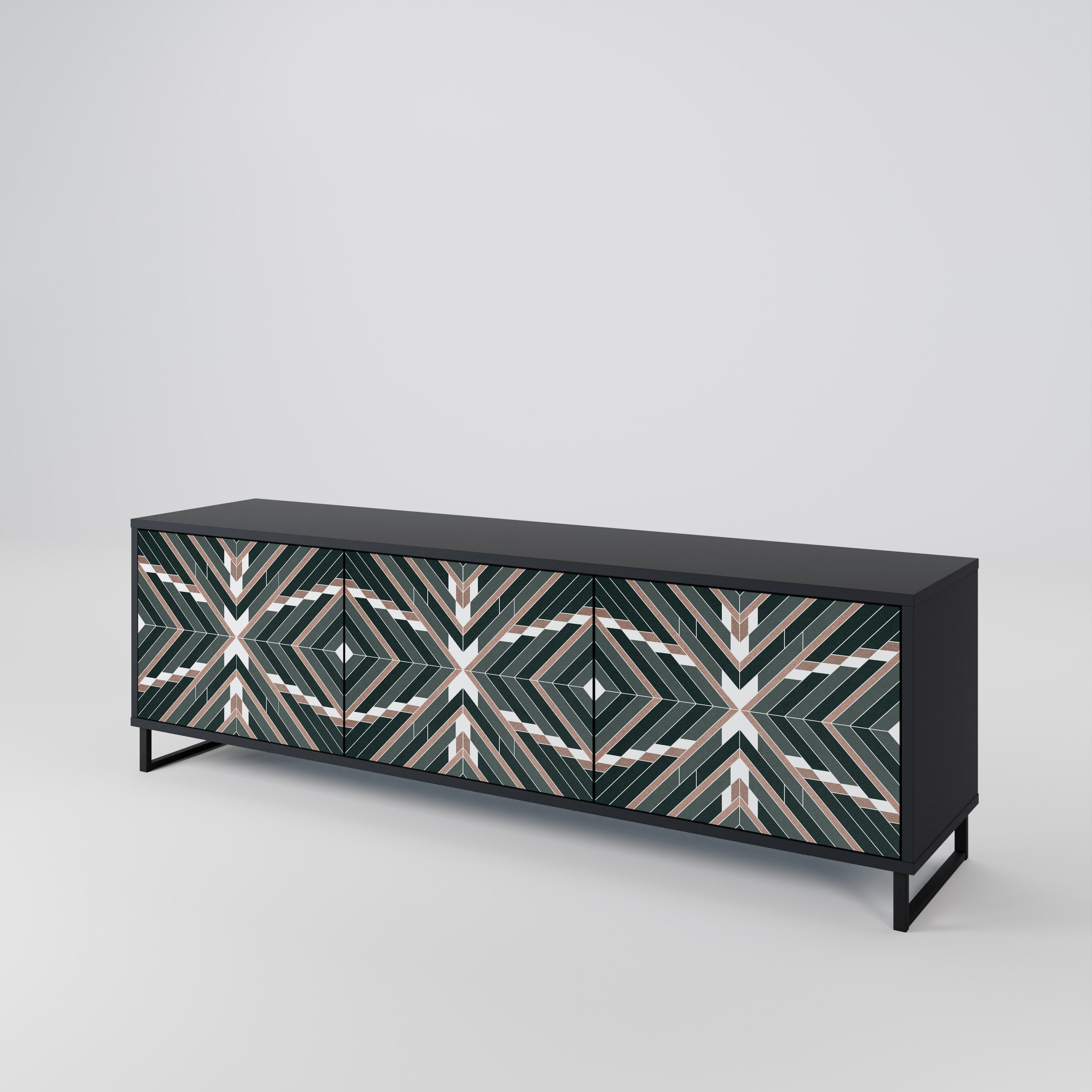 Meuble TV 3 portes DIMENSION DELIGHTS en finition noire