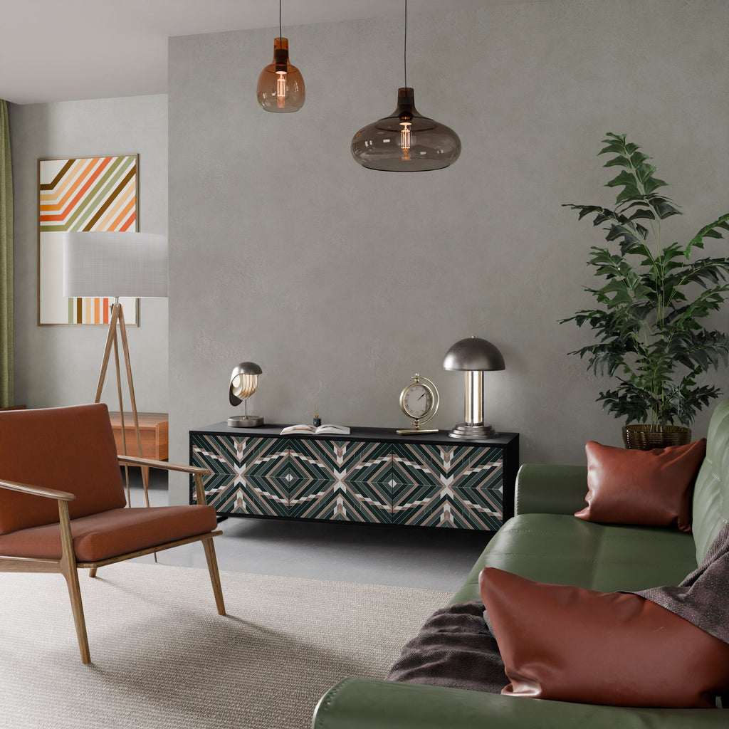 Meuble TV 3 portes DIMENSION DELIGHTS en finition noire