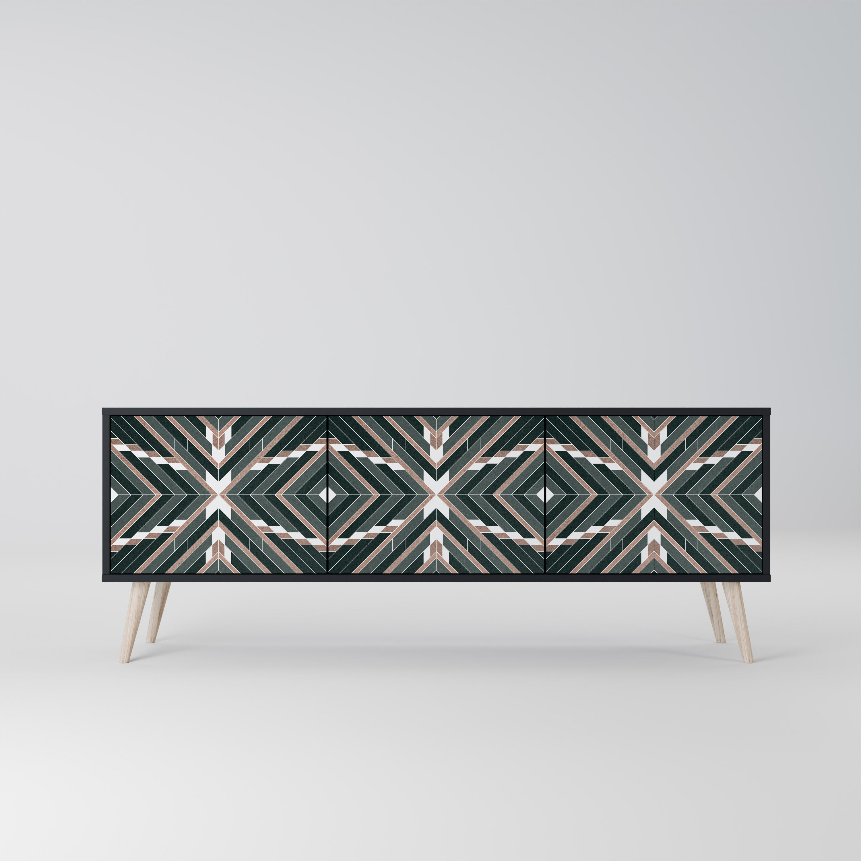 Meuble TV 3 portes DIMENSION DELIGHTS en finition noire