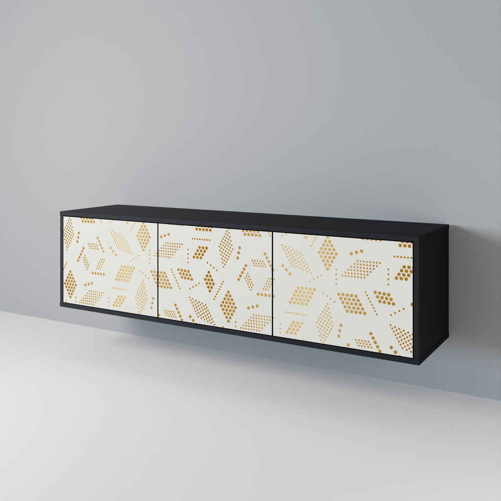Meuble TV 3 portes SPOTTED DAZE en finition noire