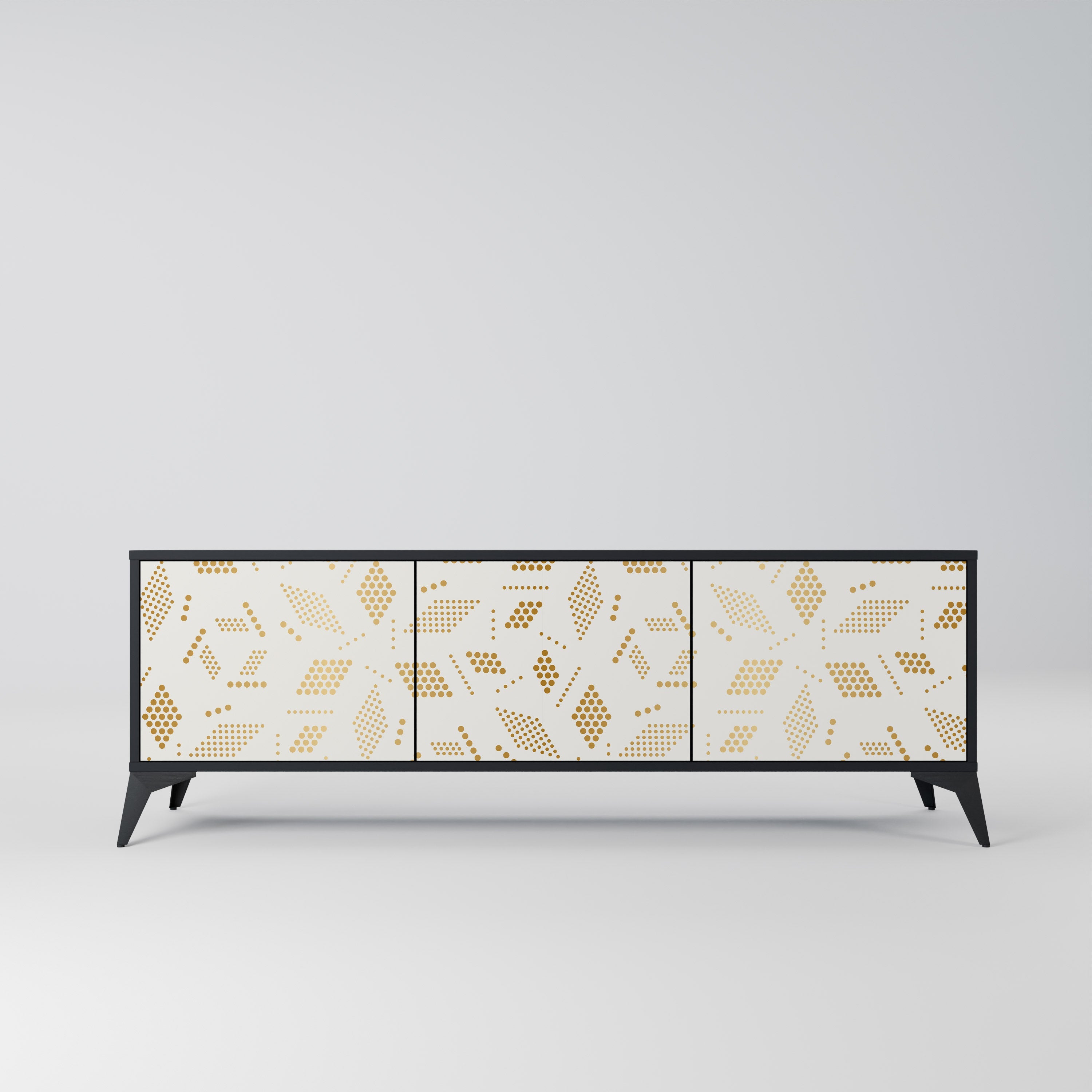 Meuble TV 3 portes SPOTTED DAZE en finition noire