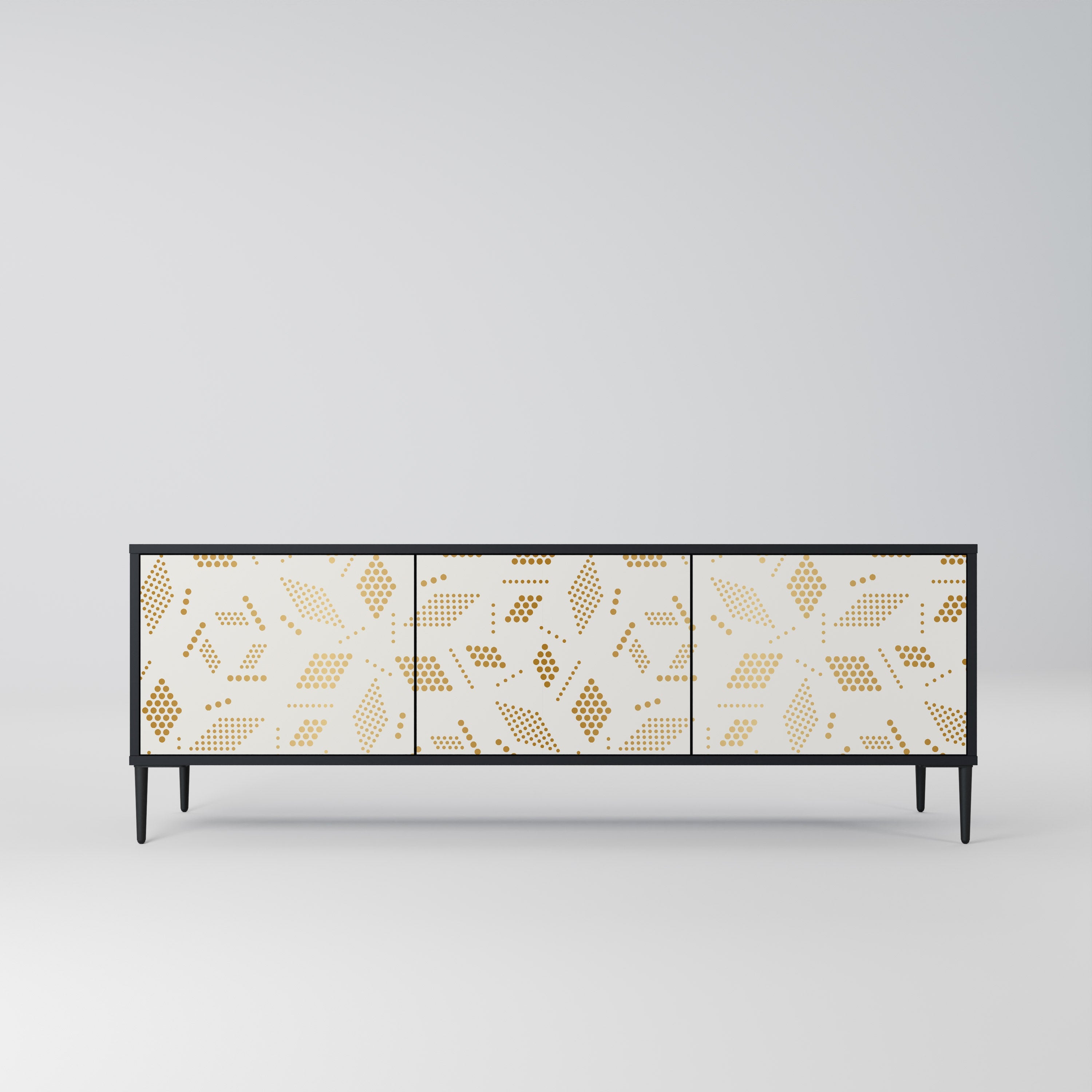 Meuble TV 3 portes SPOTTED DAZE en finition noire