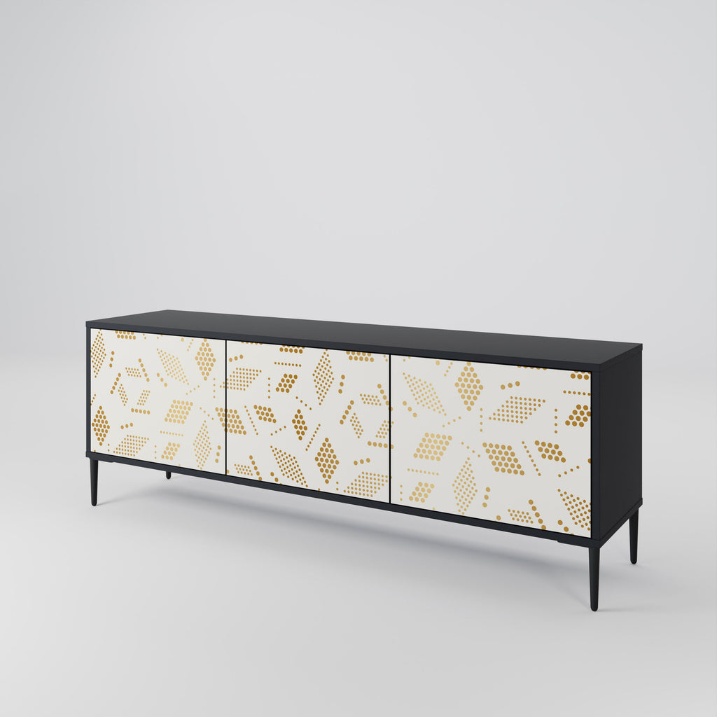 Meuble TV 3 portes SPOTTED DAZE en finition noire