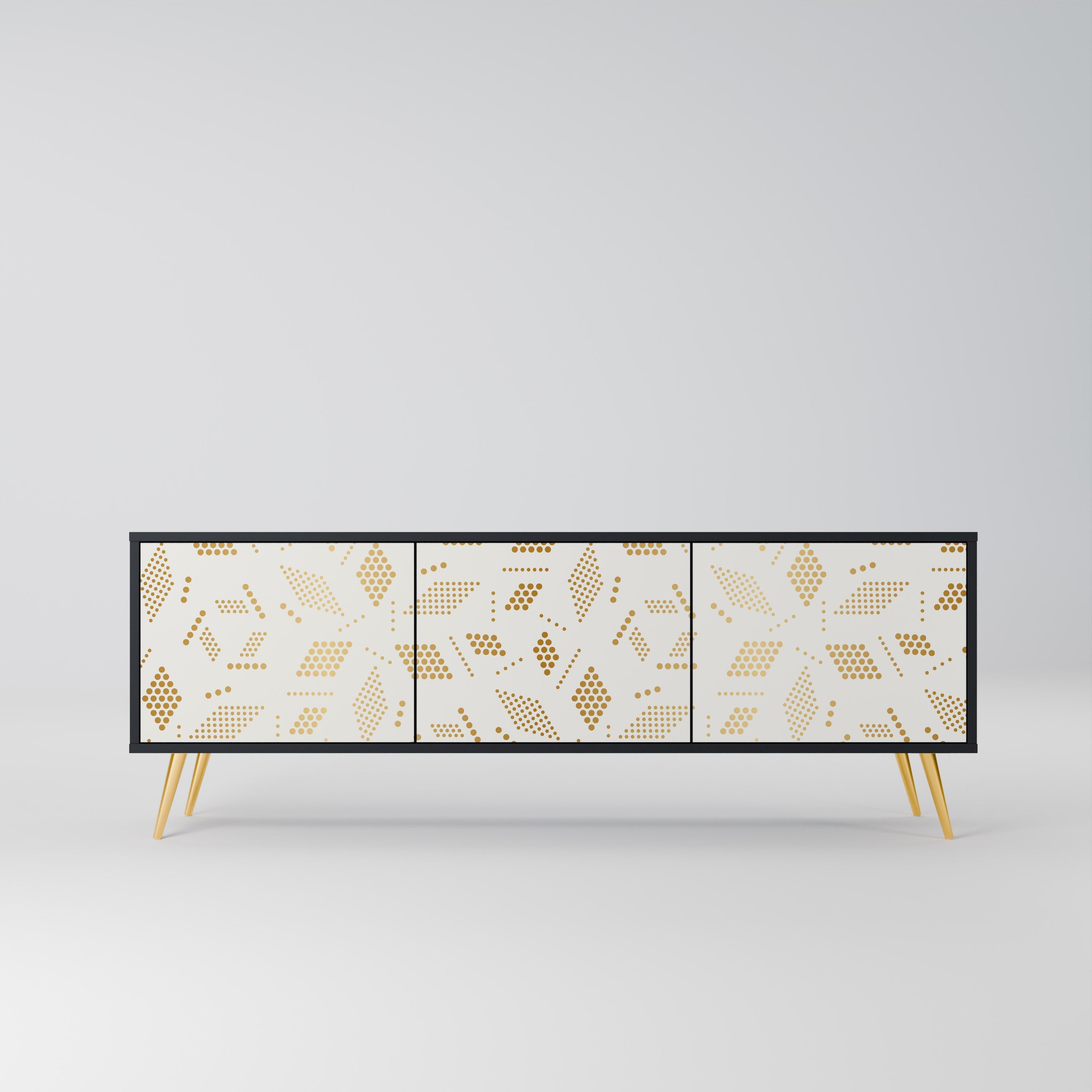 Meuble TV 3 portes SPOTTED DAZE en finition noire