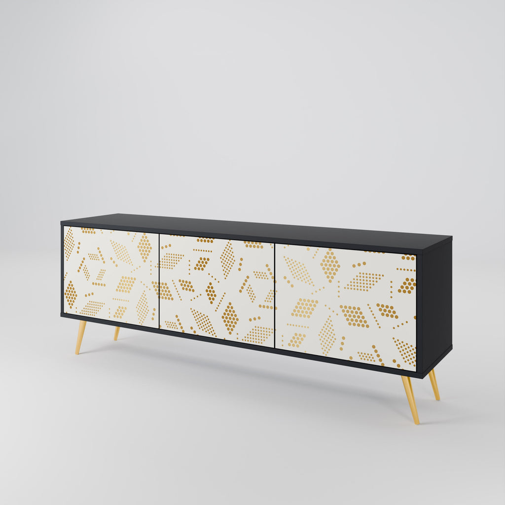 Meuble TV 3 portes SPOTTED DAZE en finition noire