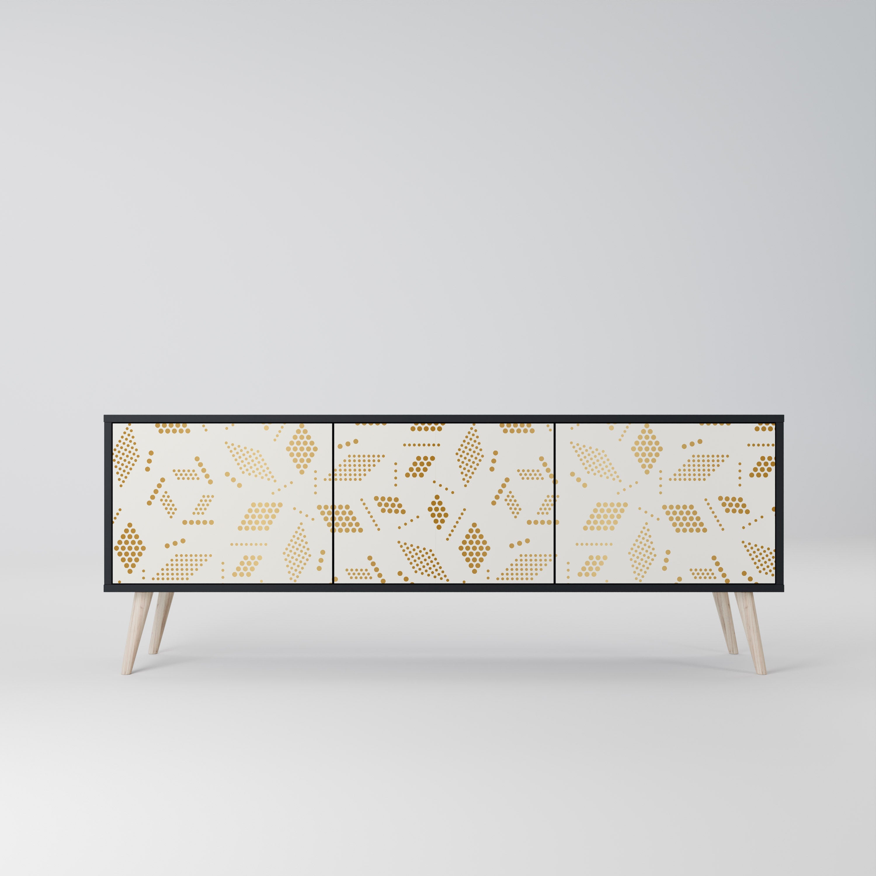 Meuble TV 3 portes SPOTTED DAZE en finition noire