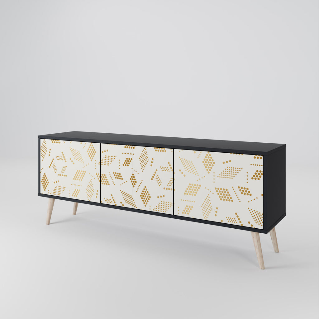 Meuble TV 3 portes SPOTTED DAZE en finition noire