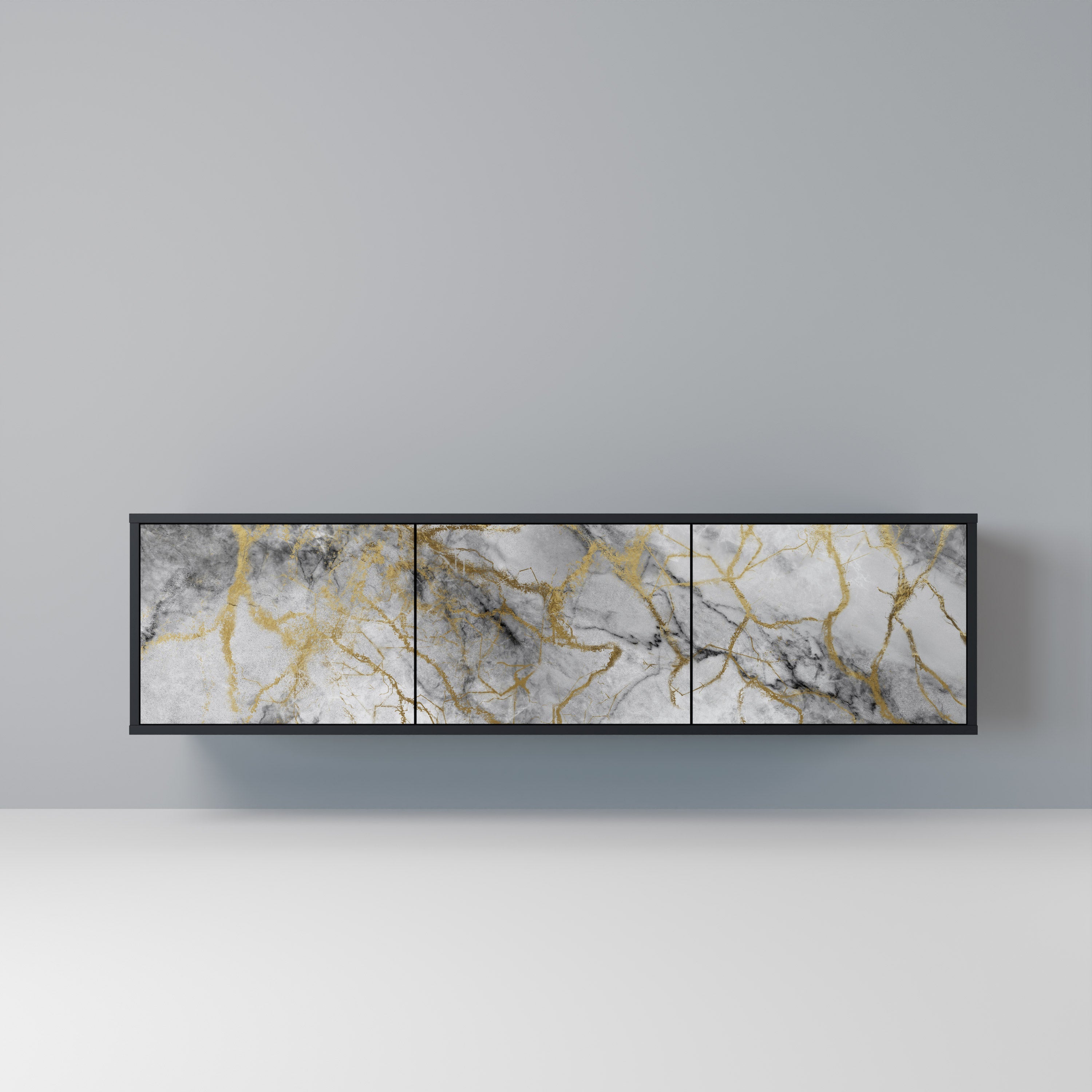 Meuble TV 3 portes TIMELESS GLIDE finition noire