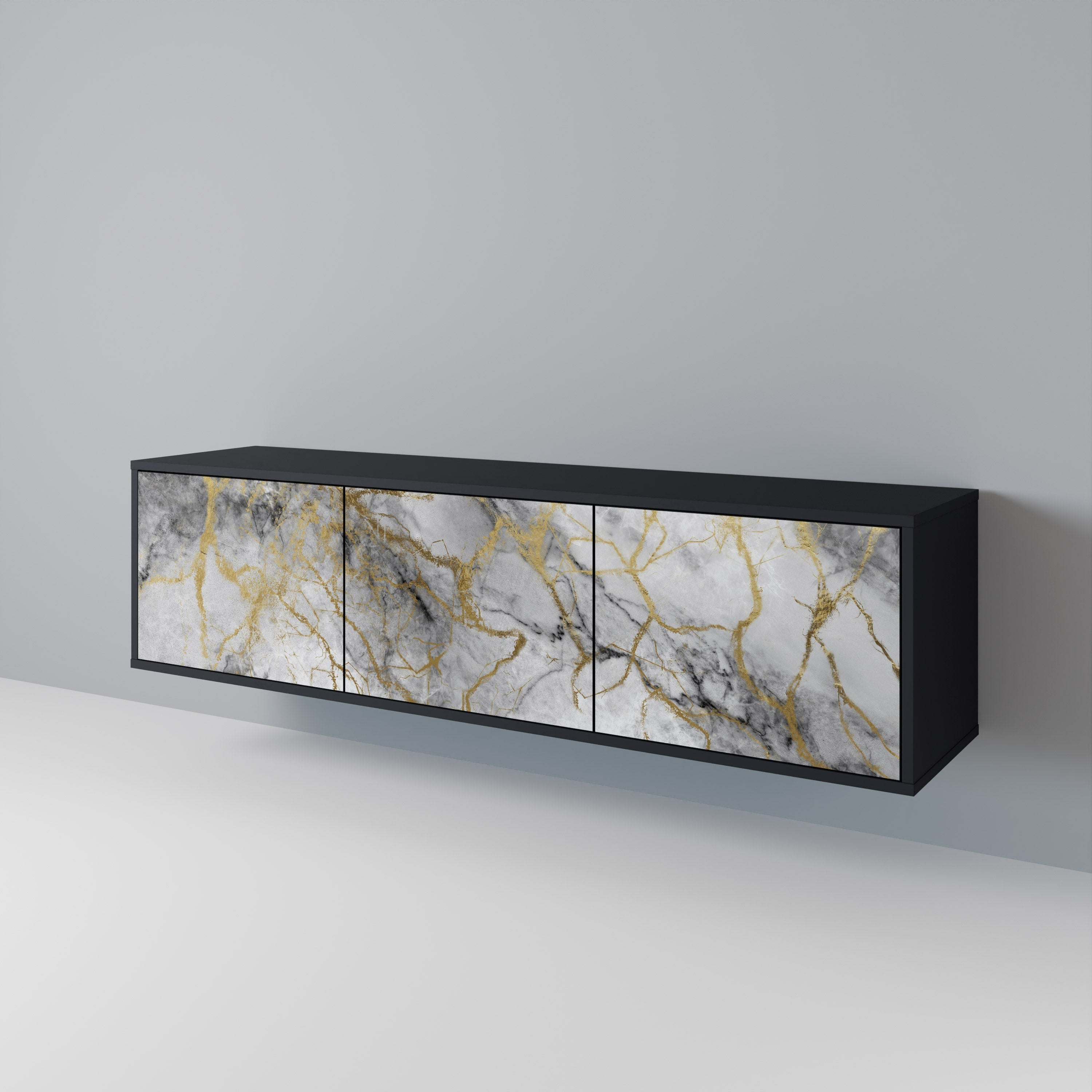 Meuble TV 3 portes TIMELESS GLIDE finition noire