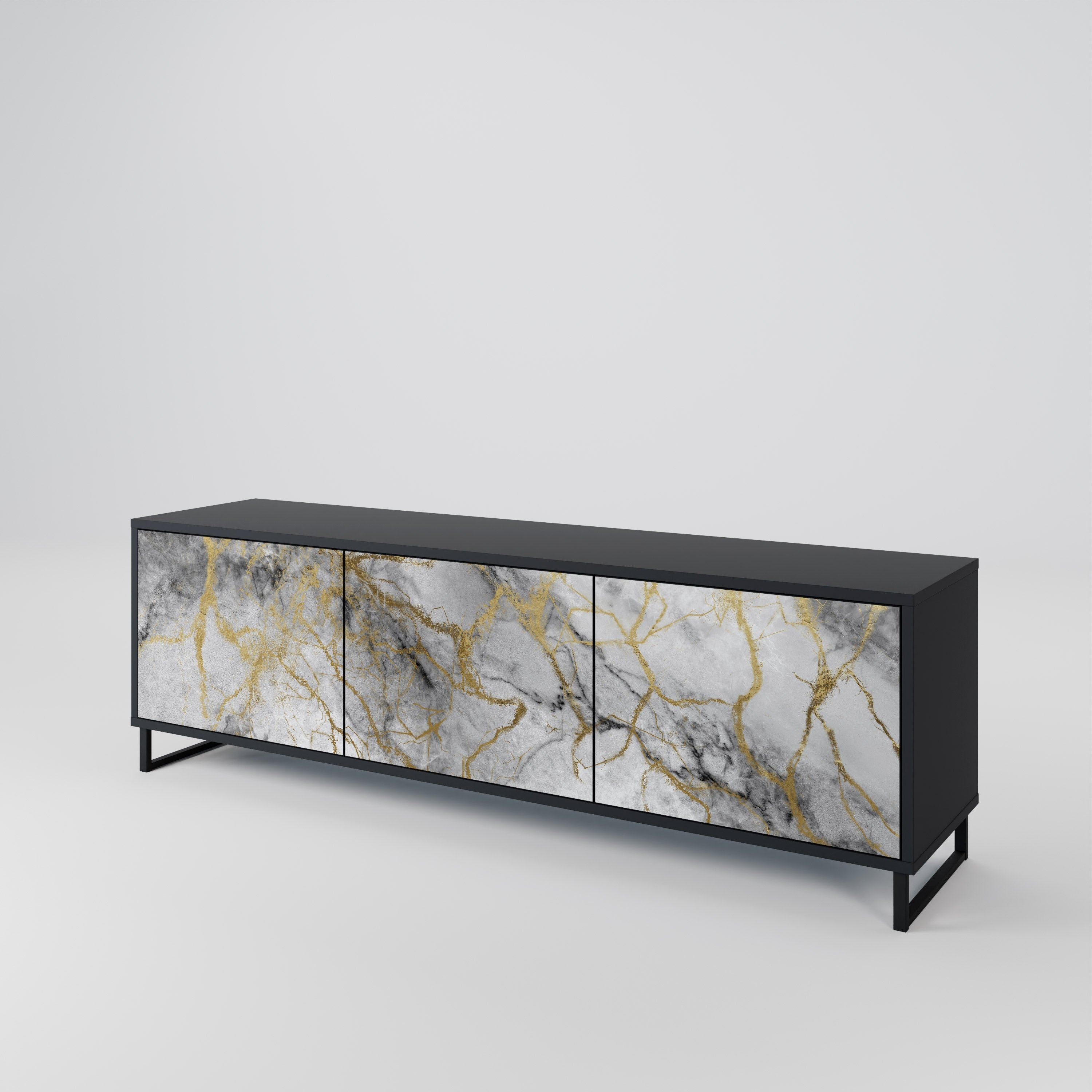 Meuble TV 3 portes TIMELESS GLIDE finition noire