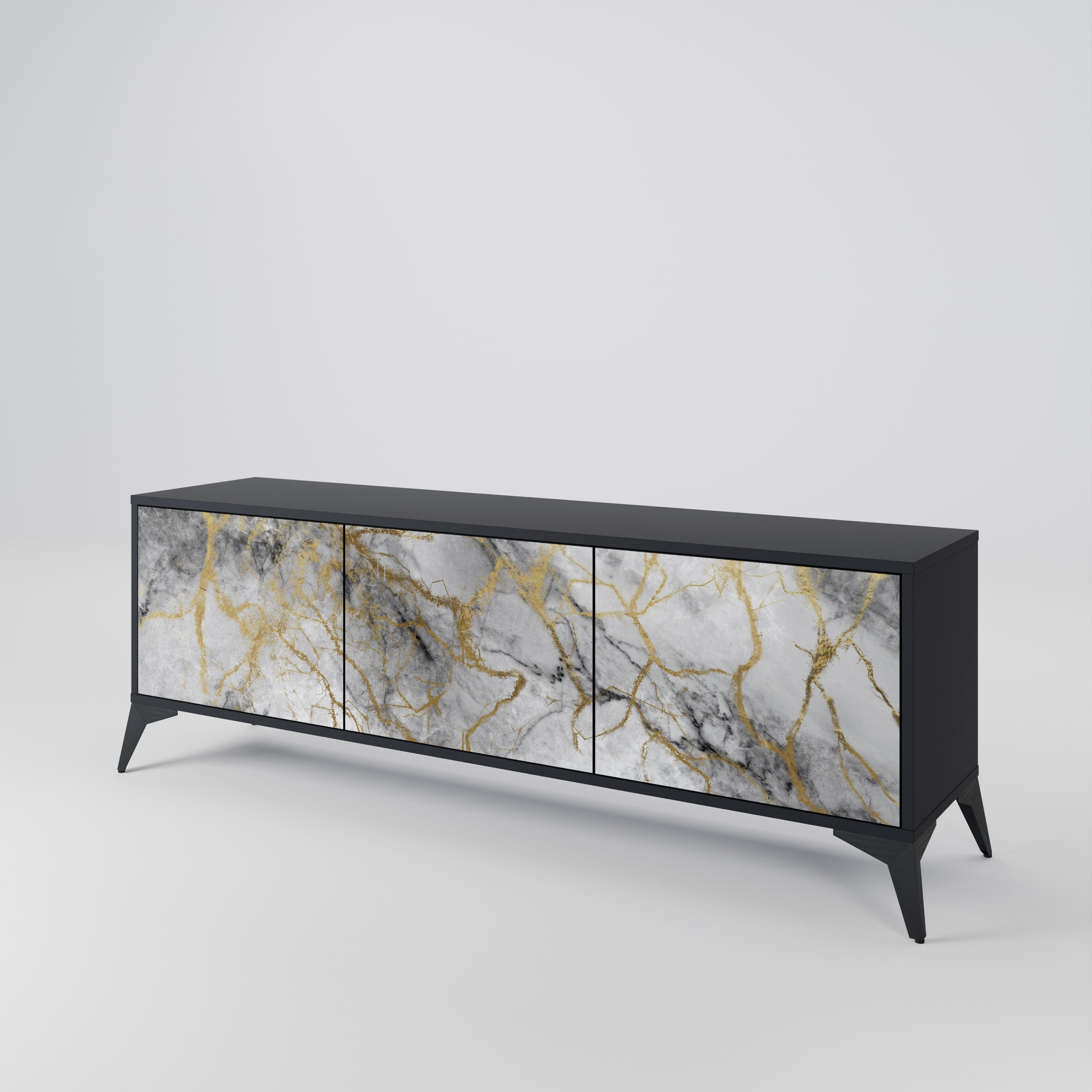 Meuble TV 3 portes TIMELESS GLIDE finition noire