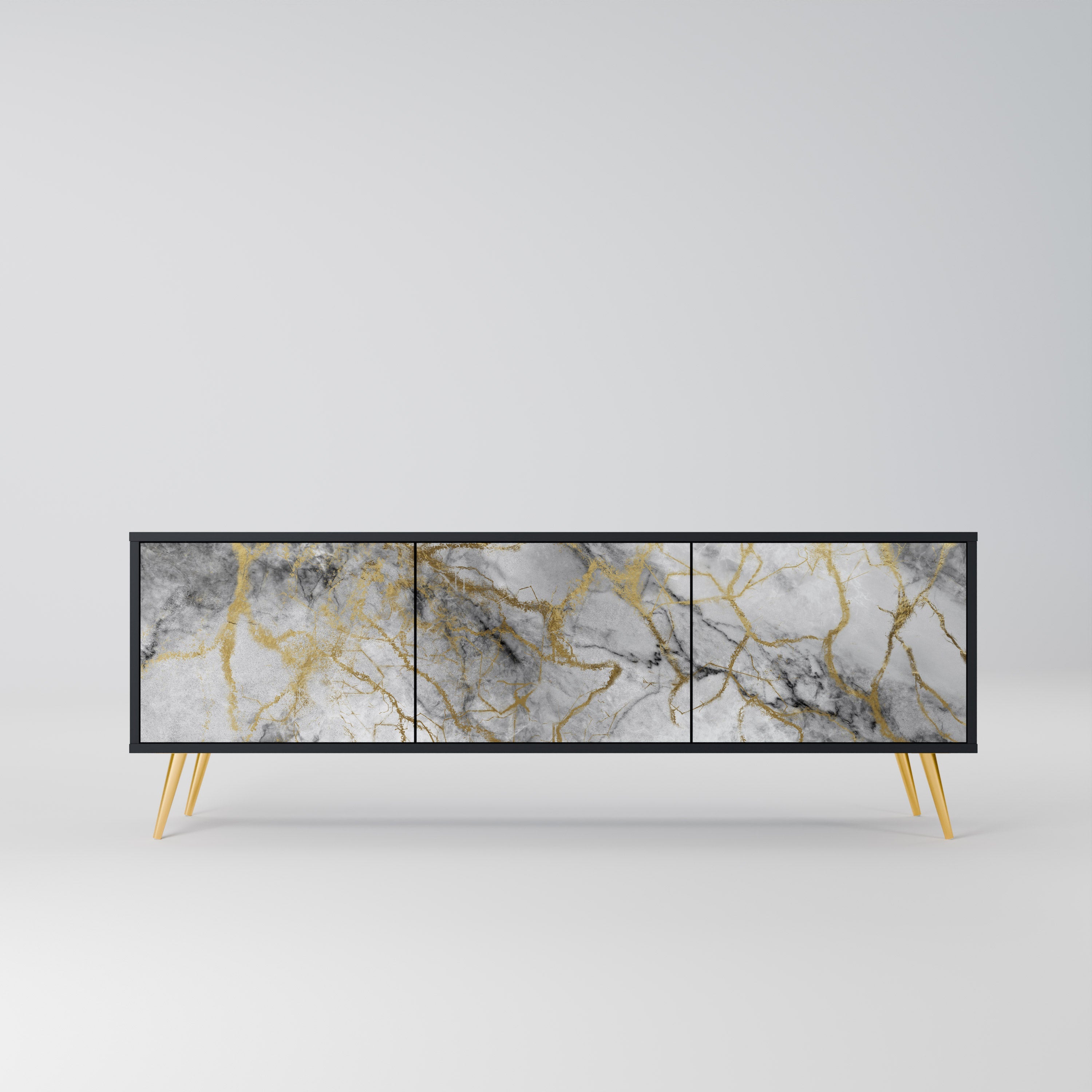 Meuble TV 3 portes TIMELESS GLIDE finition noire