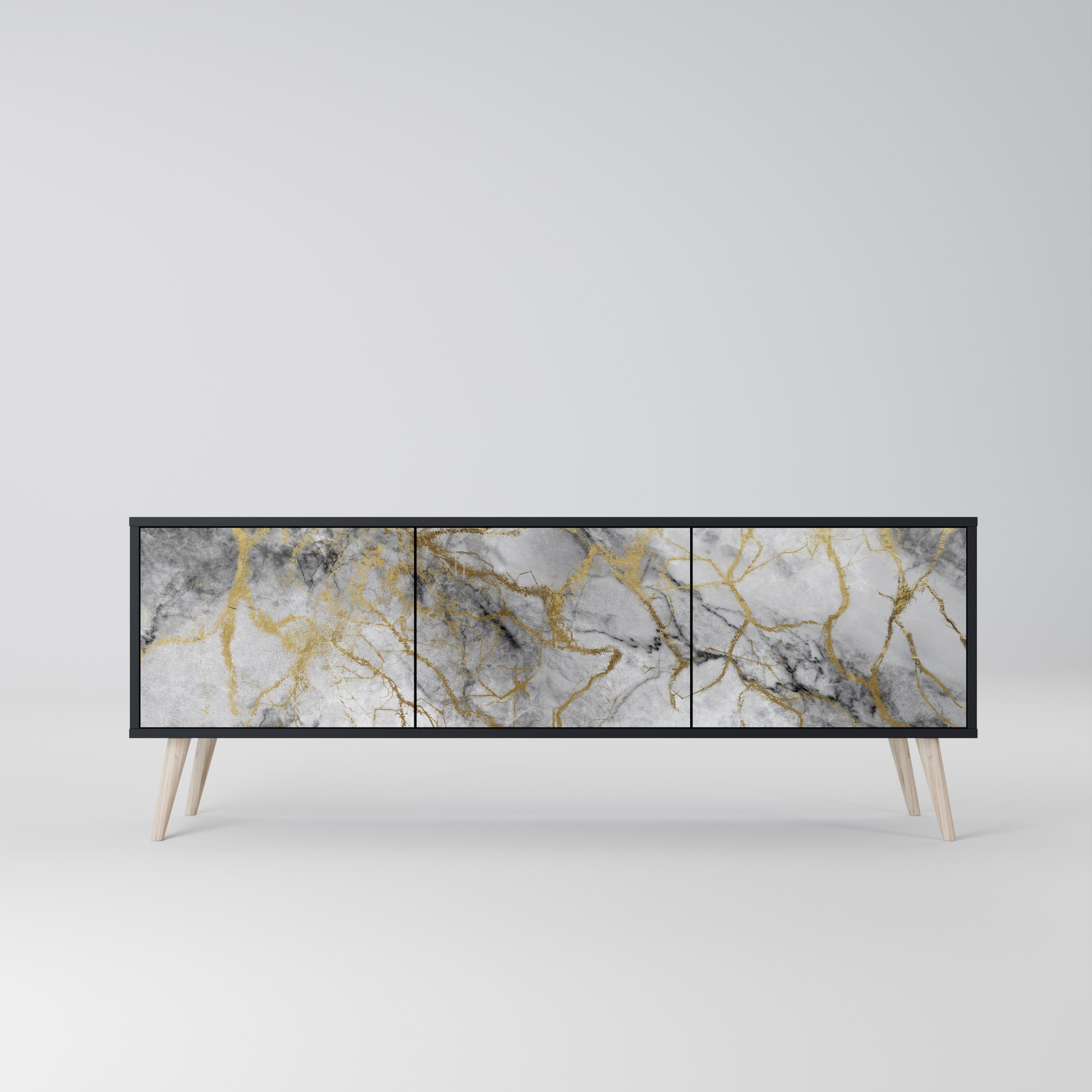 Meuble TV 3 portes TIMELESS GLIDE finition noire