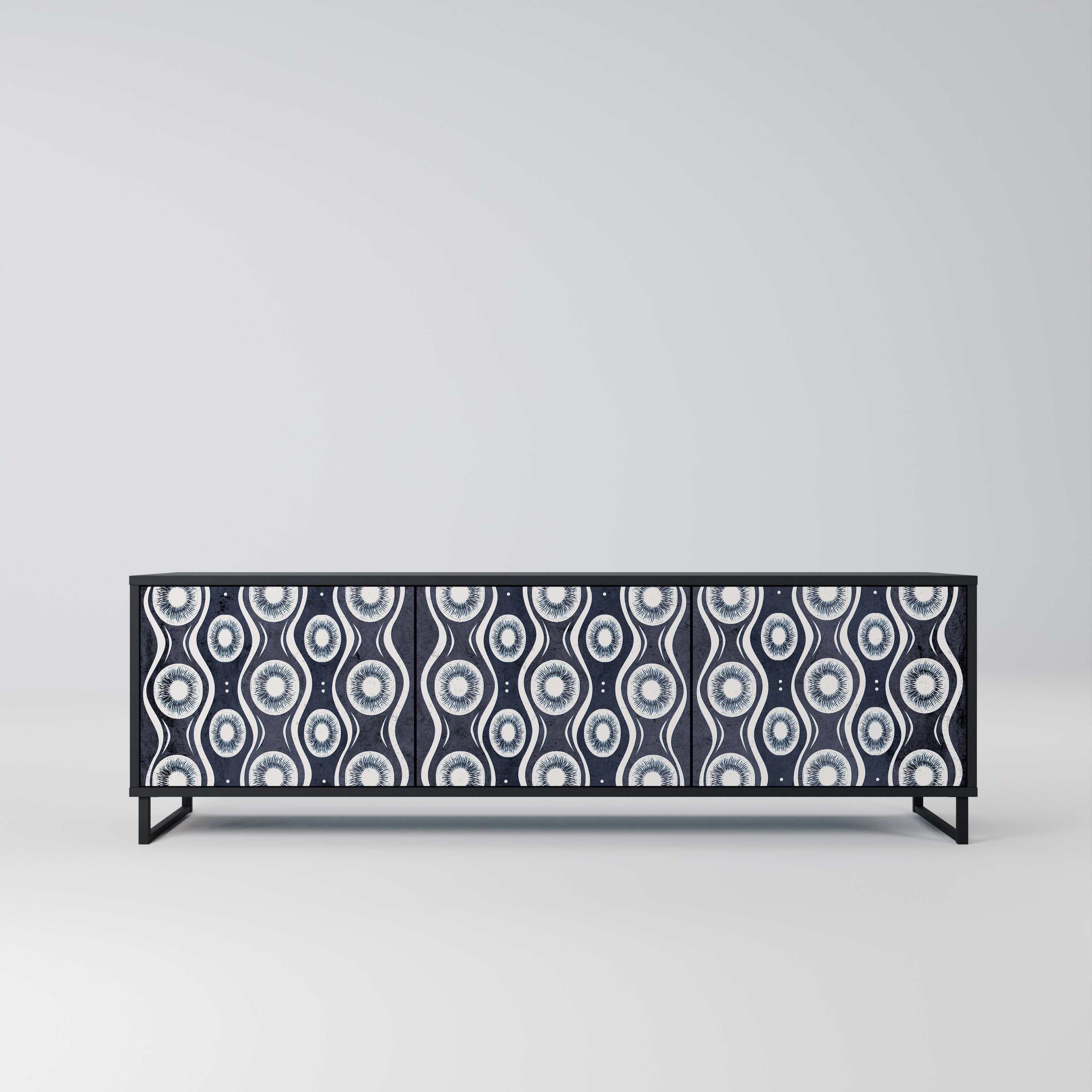 Meuble TV 3 portes GRAPHITE EYES finition noire