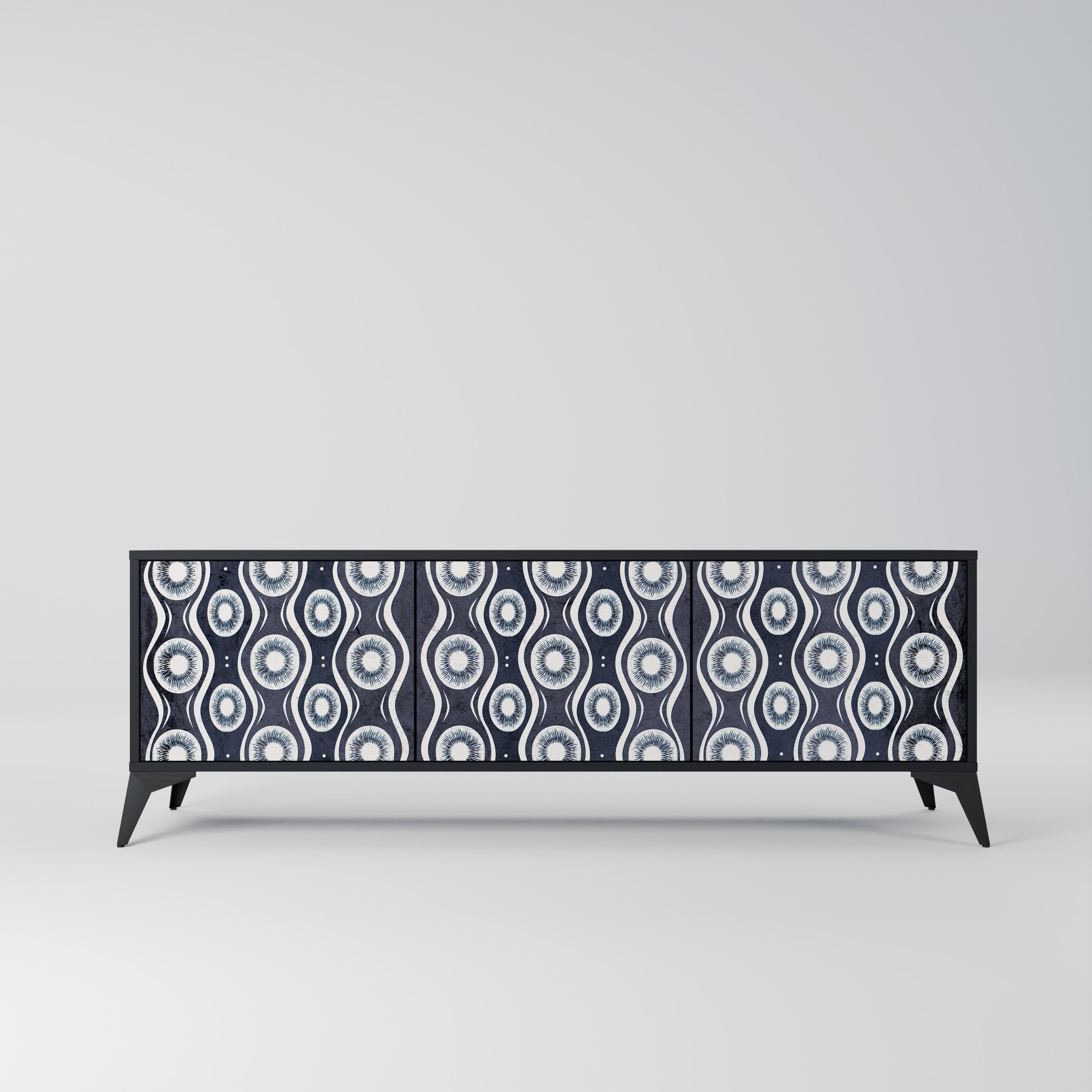 Meuble TV 3 portes GRAPHITE EYES finition noire