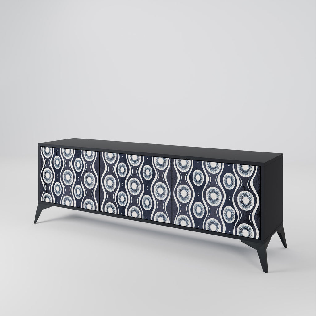 Meuble TV 3 portes GRAPHITE EYES finition noire