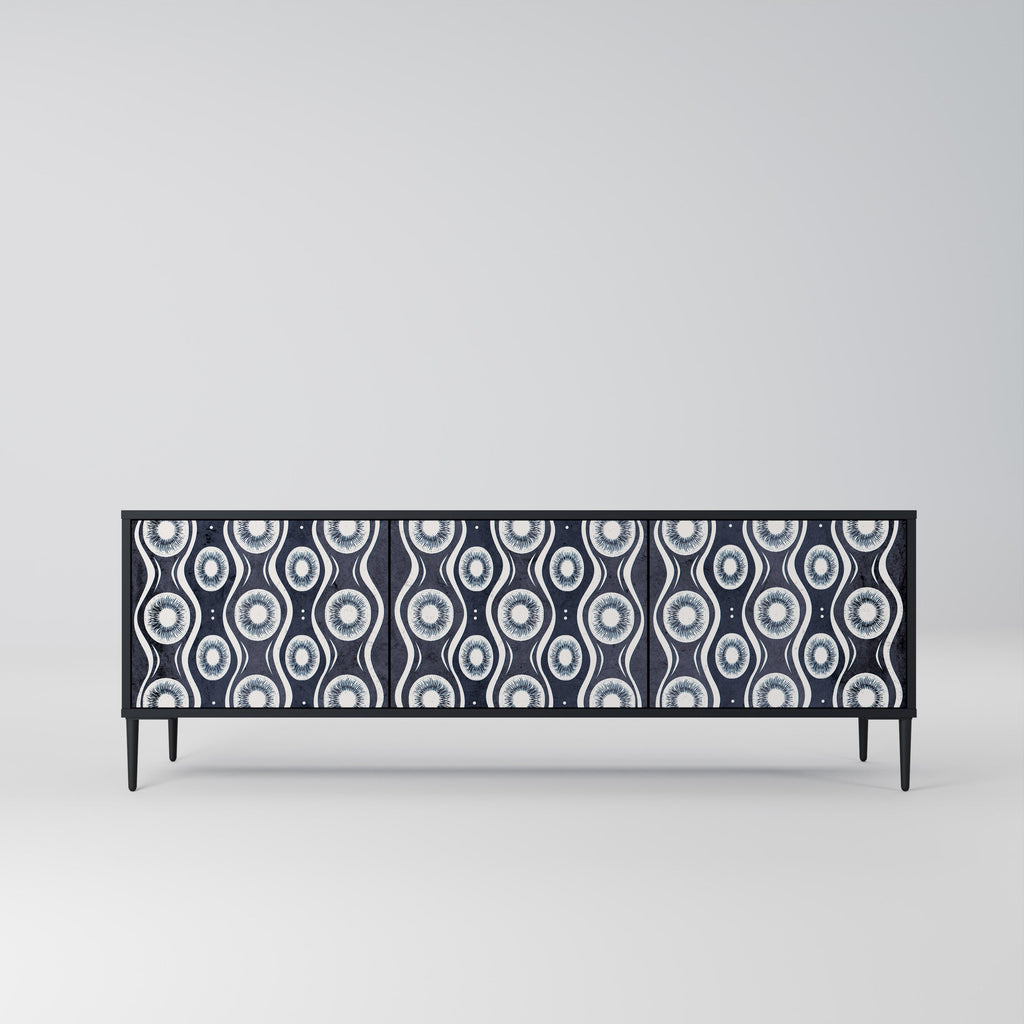 Meuble TV 3 portes GRAPHITE EYES finition noire