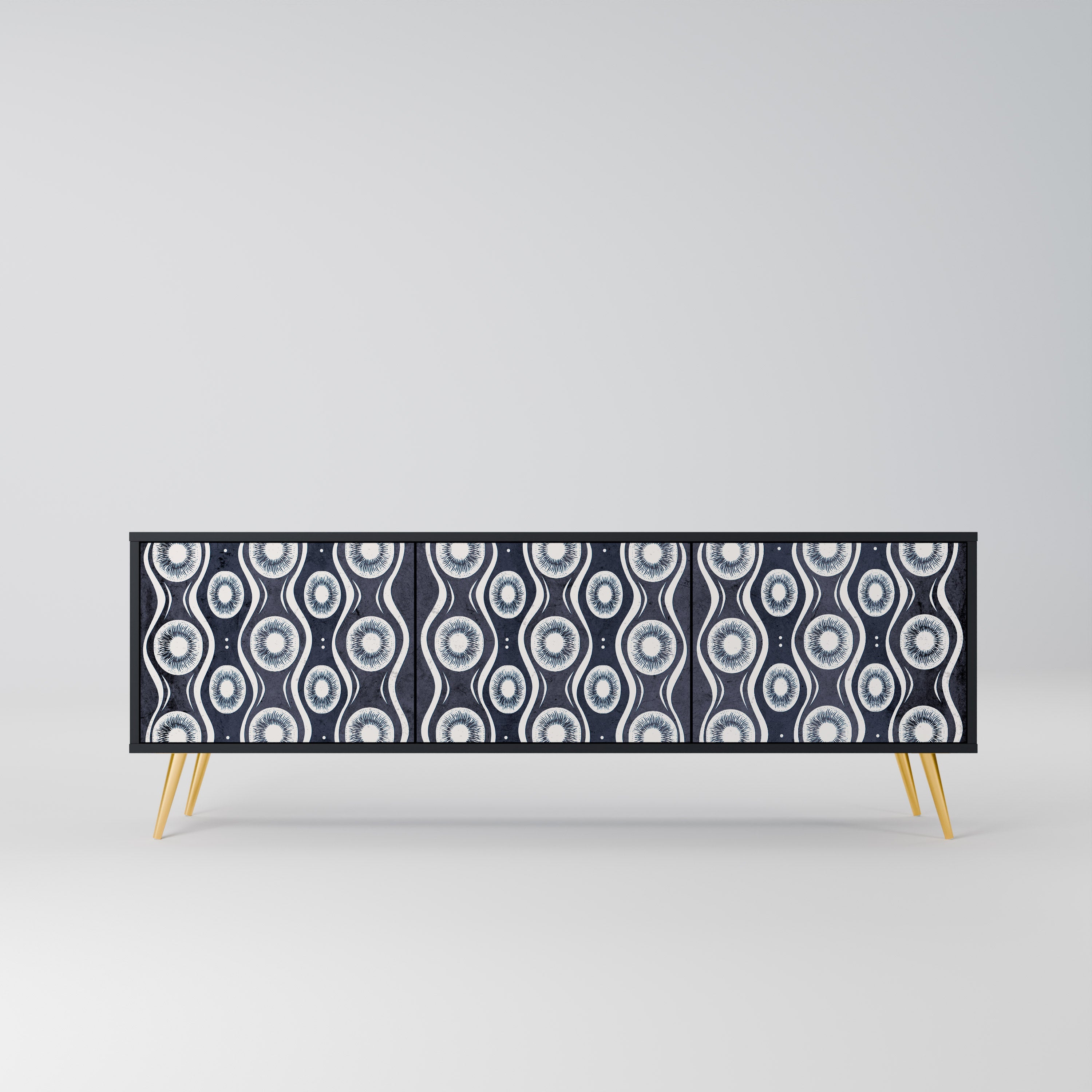 Meuble TV 3 portes GRAPHITE EYES finition noire