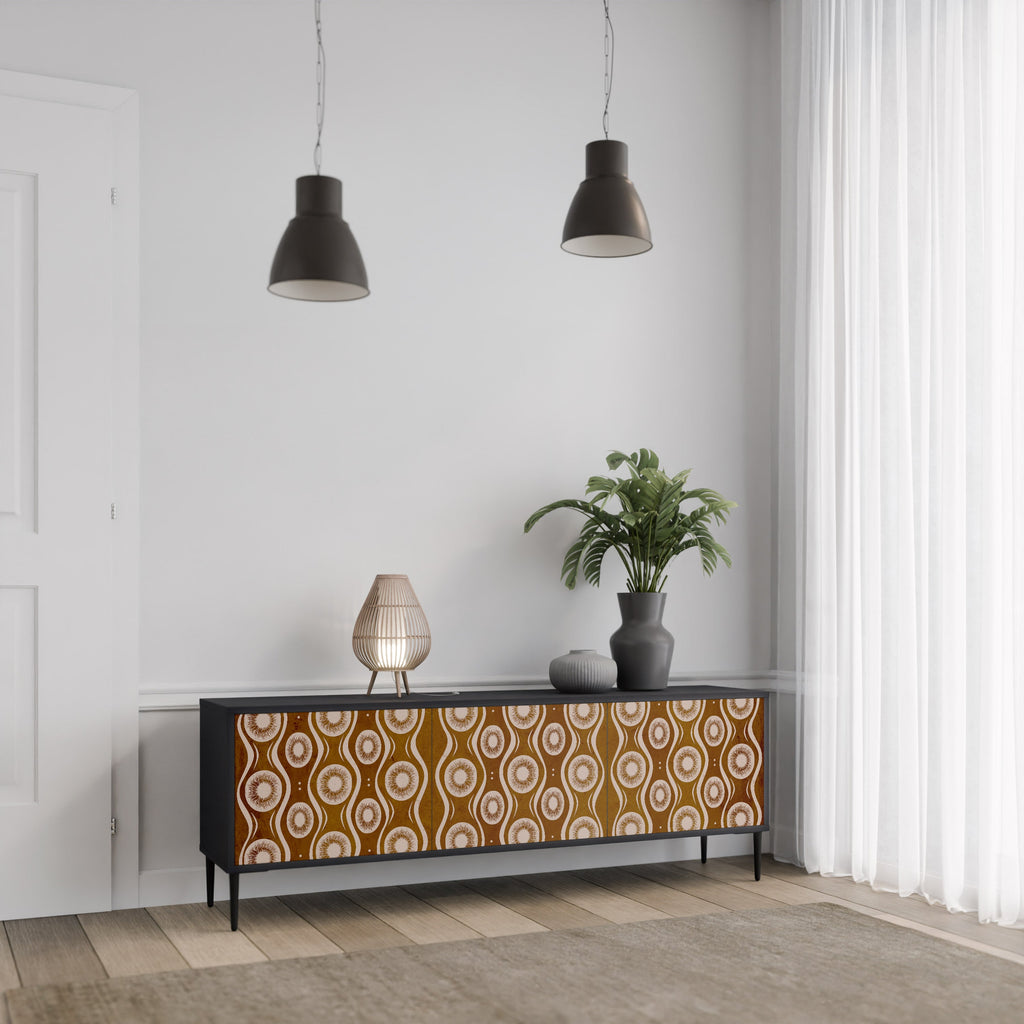 Meuble TV 3 portes BROWN EYES finition noire