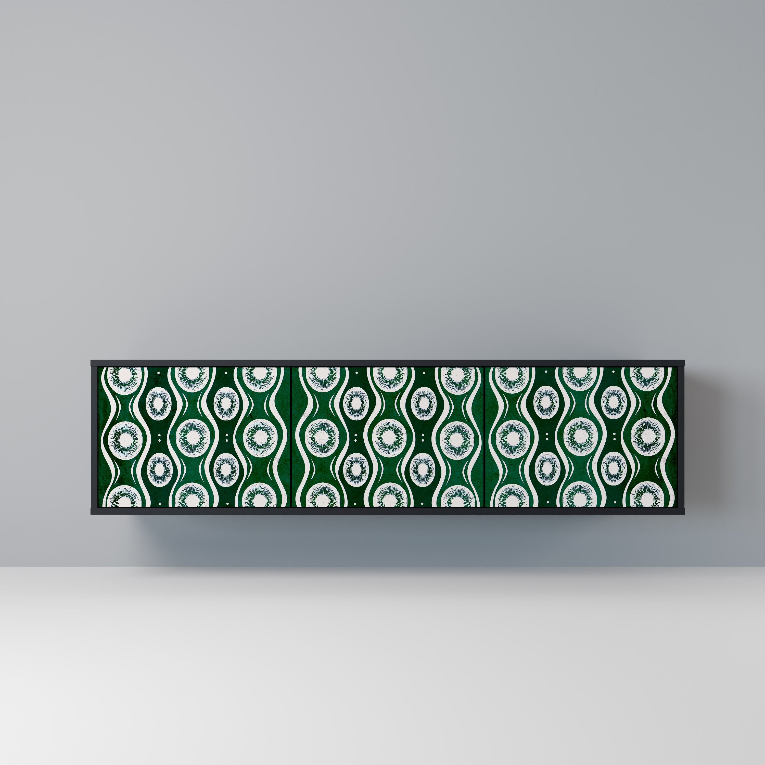 Meuble TV 3 portes GREEN EYES finition noire