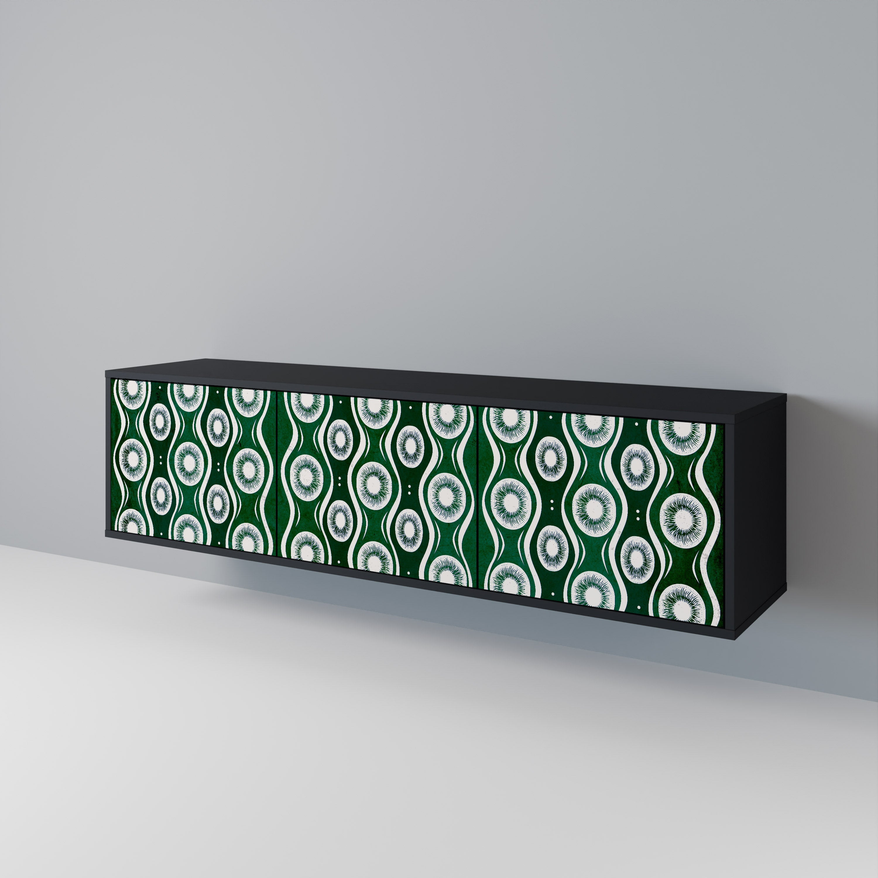 Meuble TV 3 portes GREEN EYES finition noire