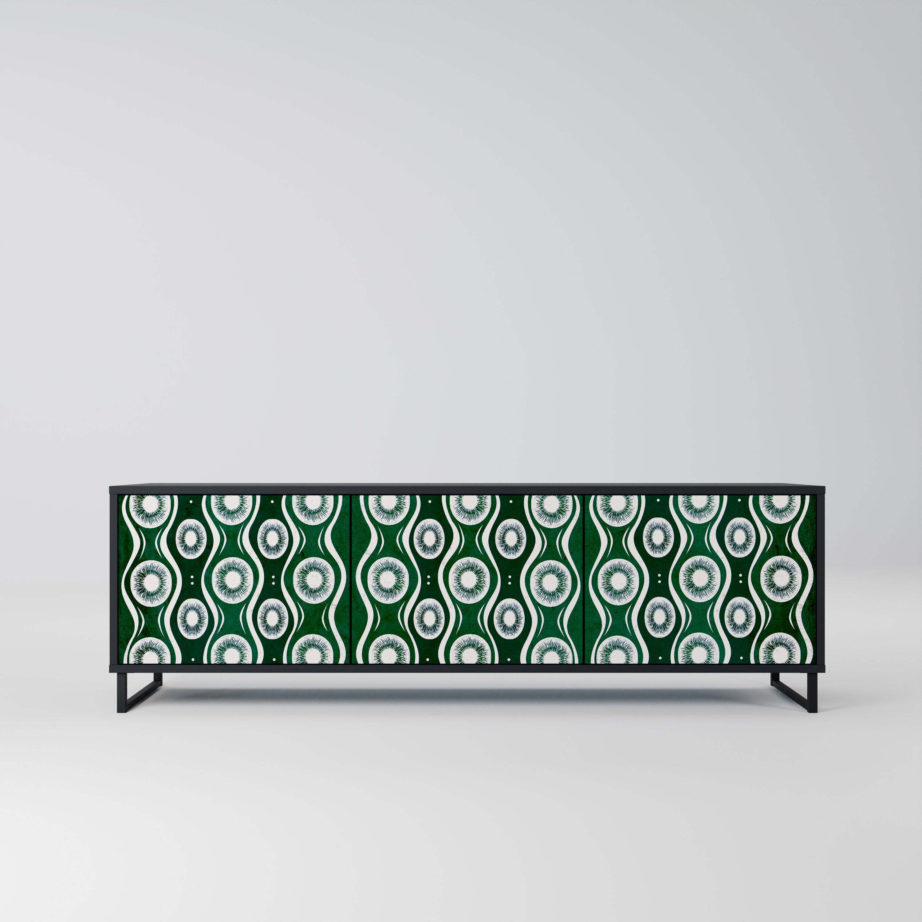 Meuble TV 3 portes GREEN EYES finition noire