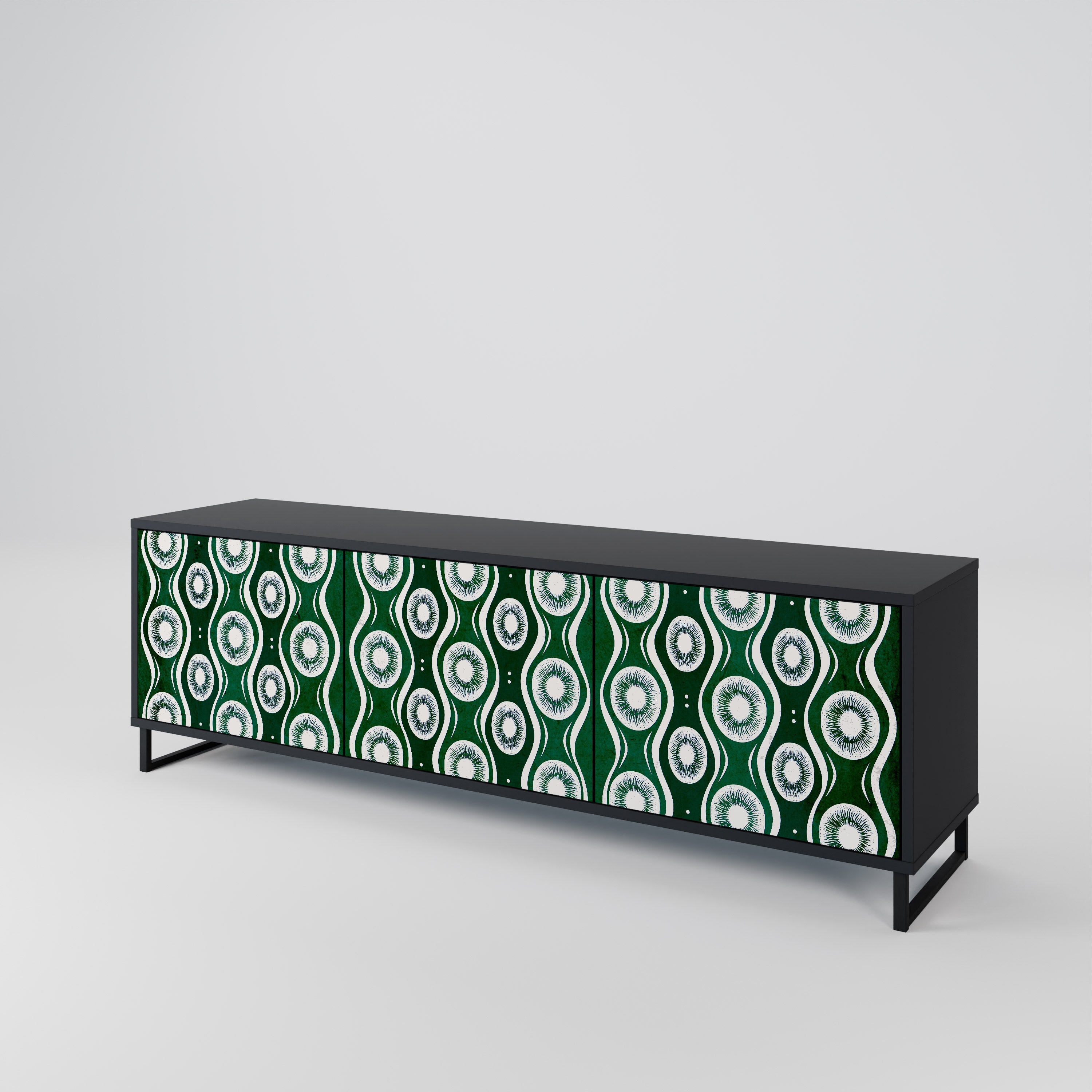 Meuble TV 3 portes GREEN EYES finition noire