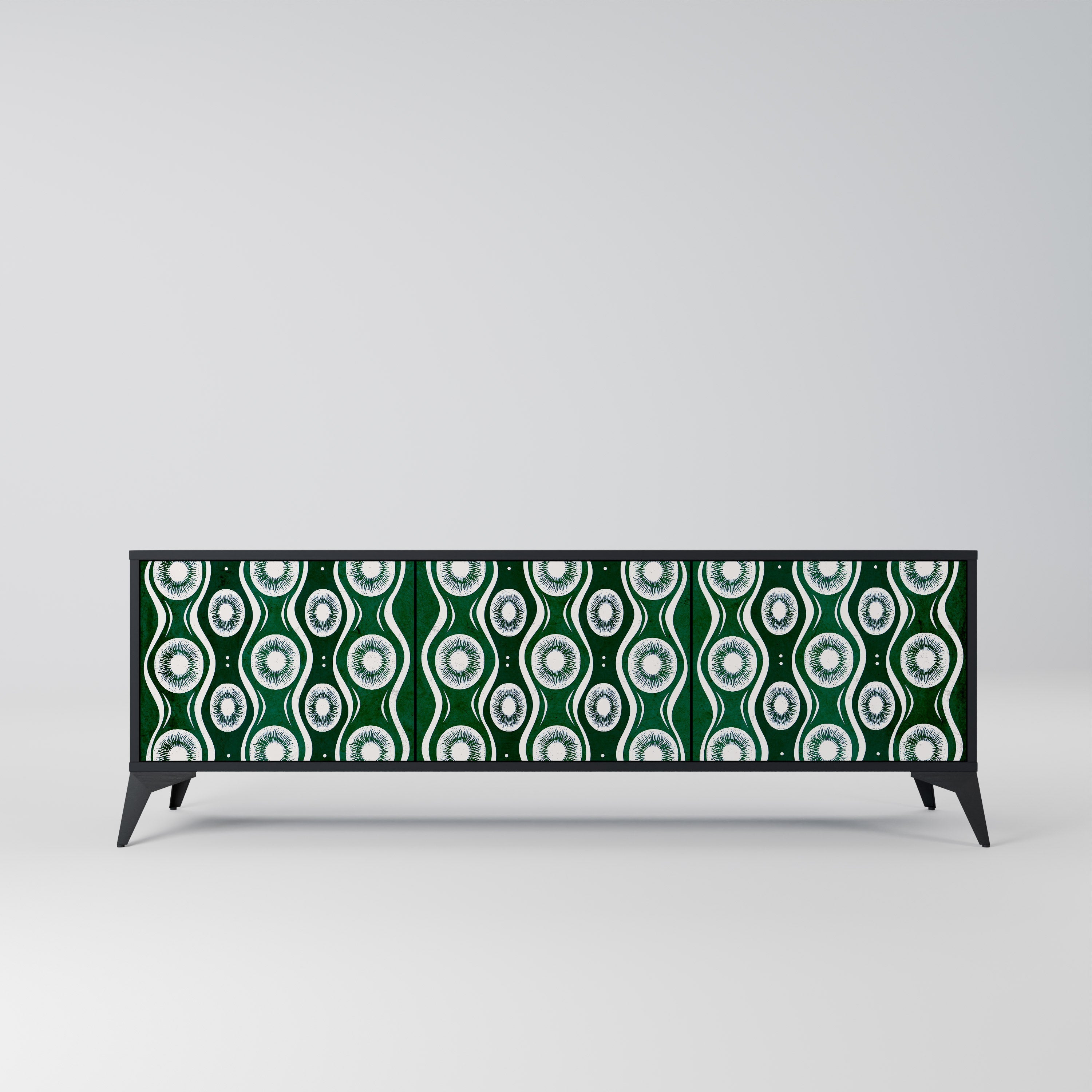 Meuble TV 3 portes GREEN EYES finition noire