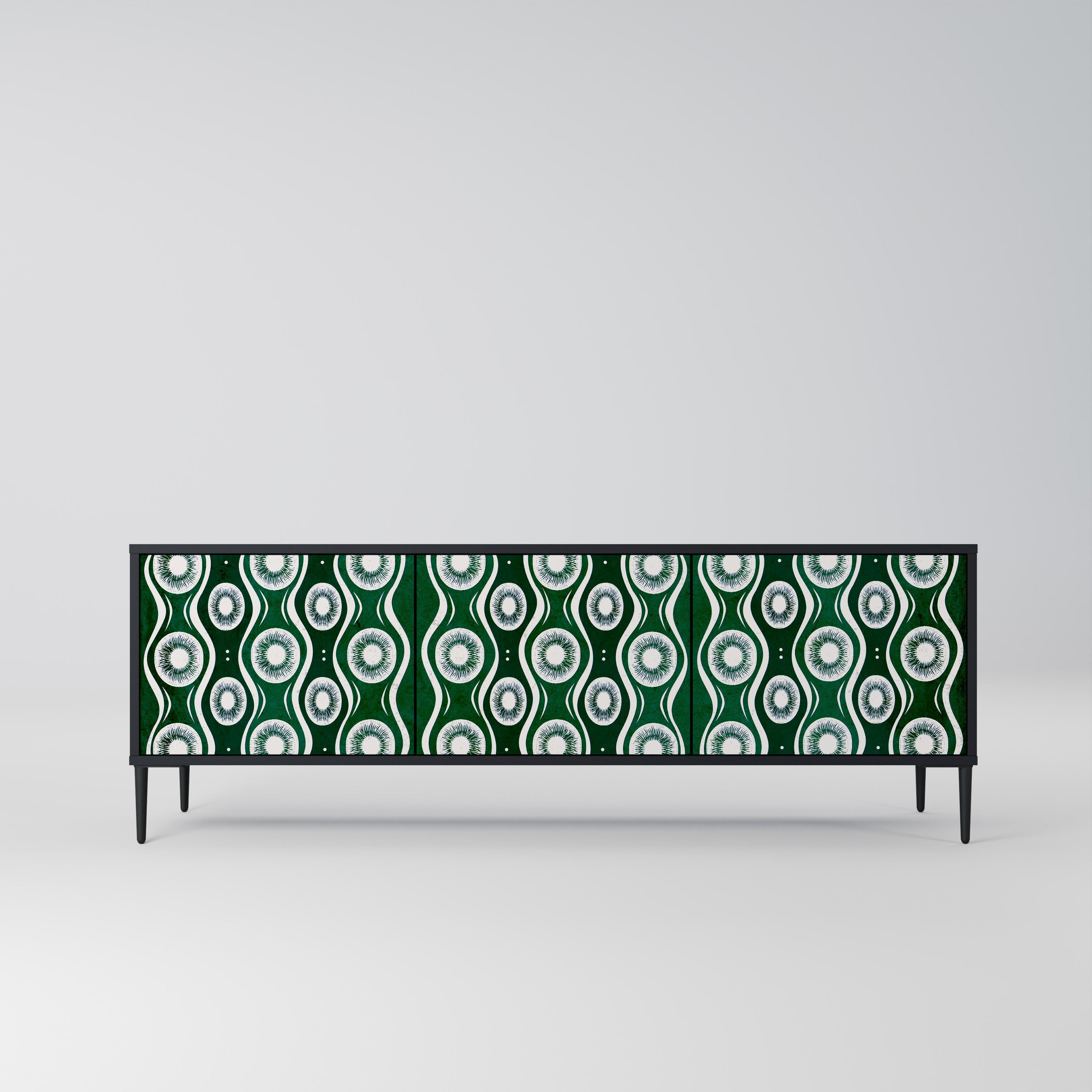 Meuble TV 3 portes GREEN EYES finition noire