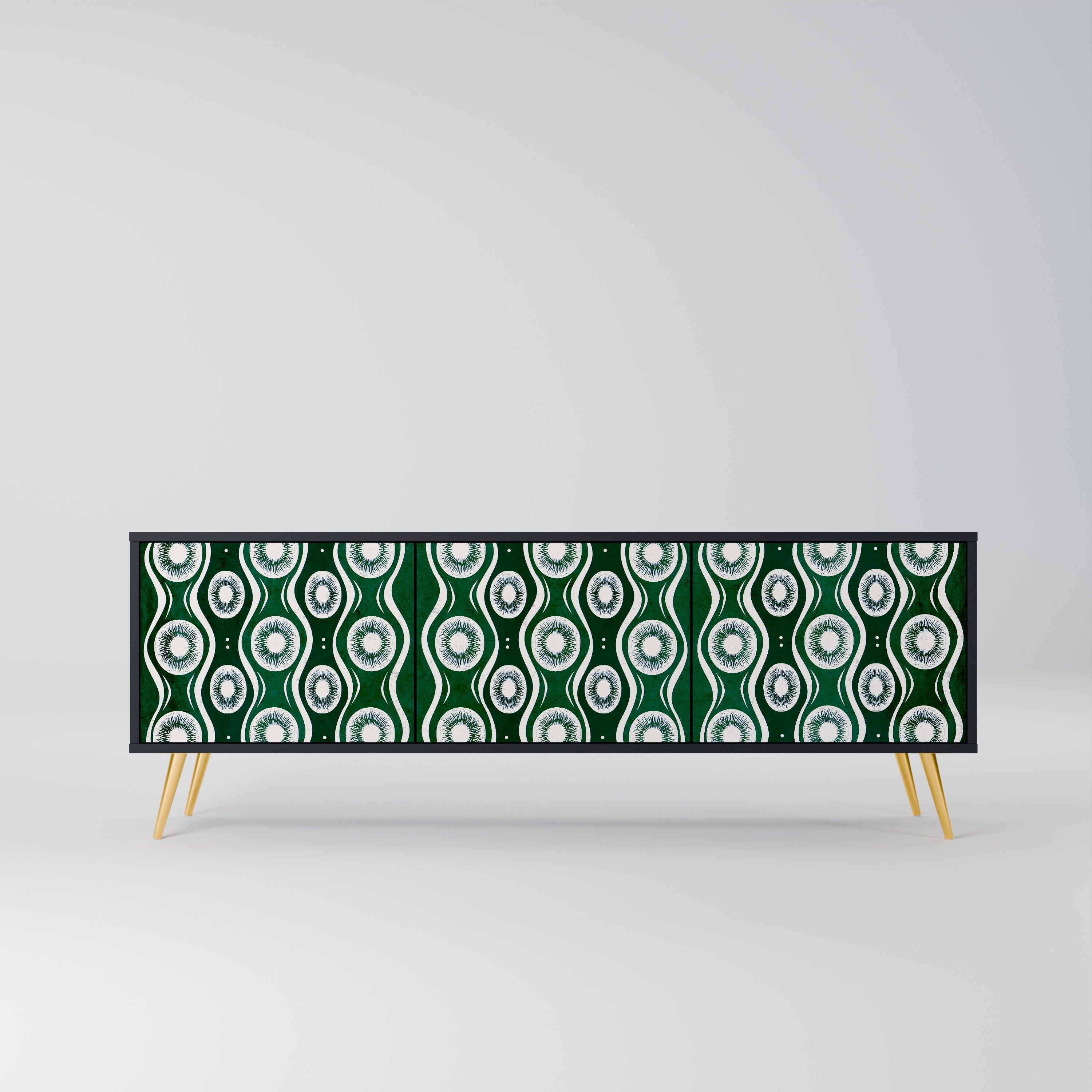 Meuble TV 3 portes GREEN EYES finition noire