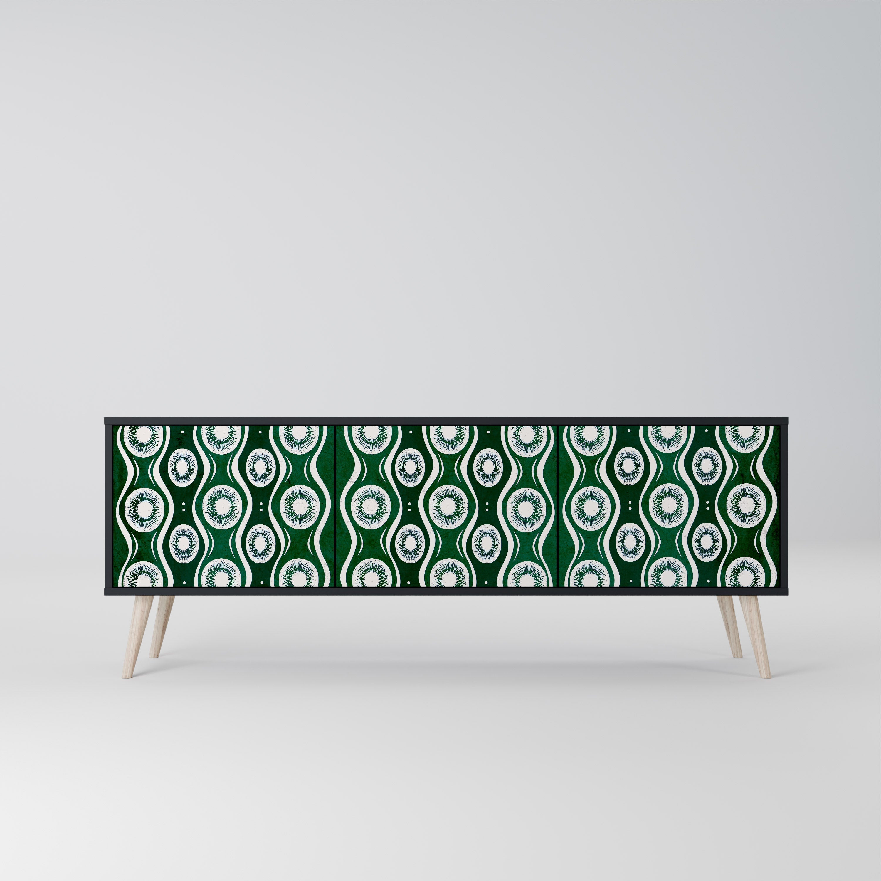 Meuble TV 3 portes GREEN EYES finition noire