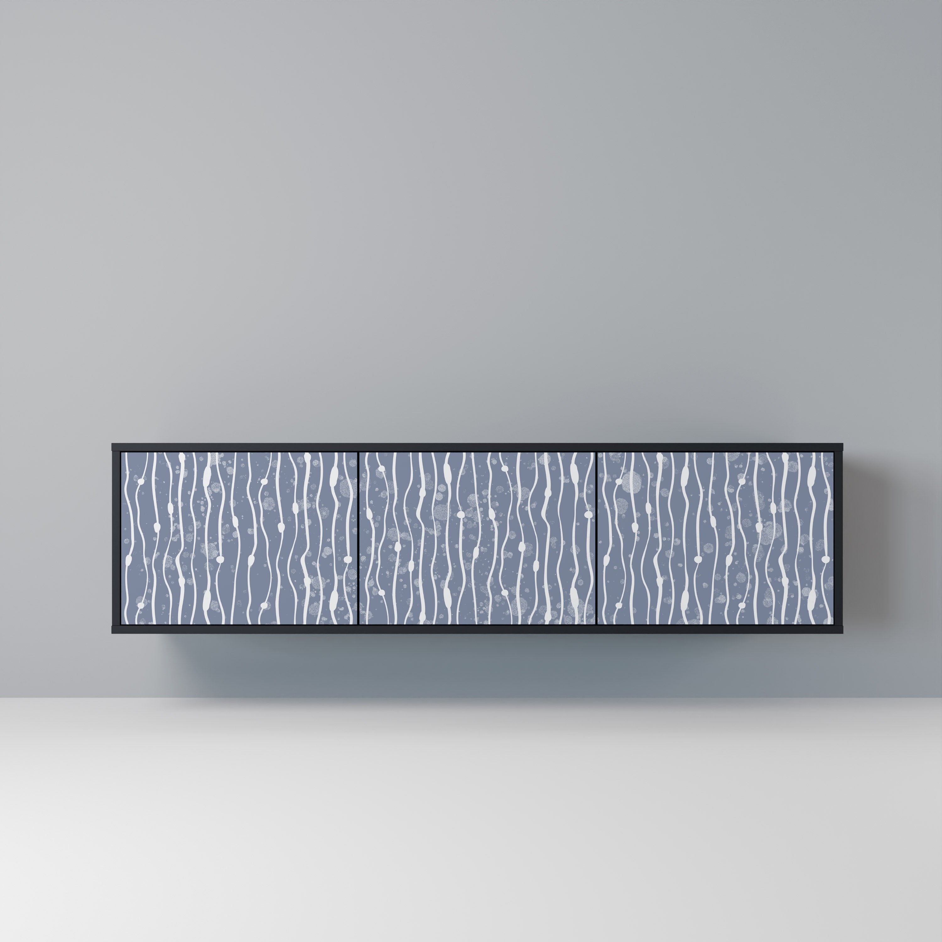 Meuble TV 3 portes GRAPHITE RAIN, finition noire