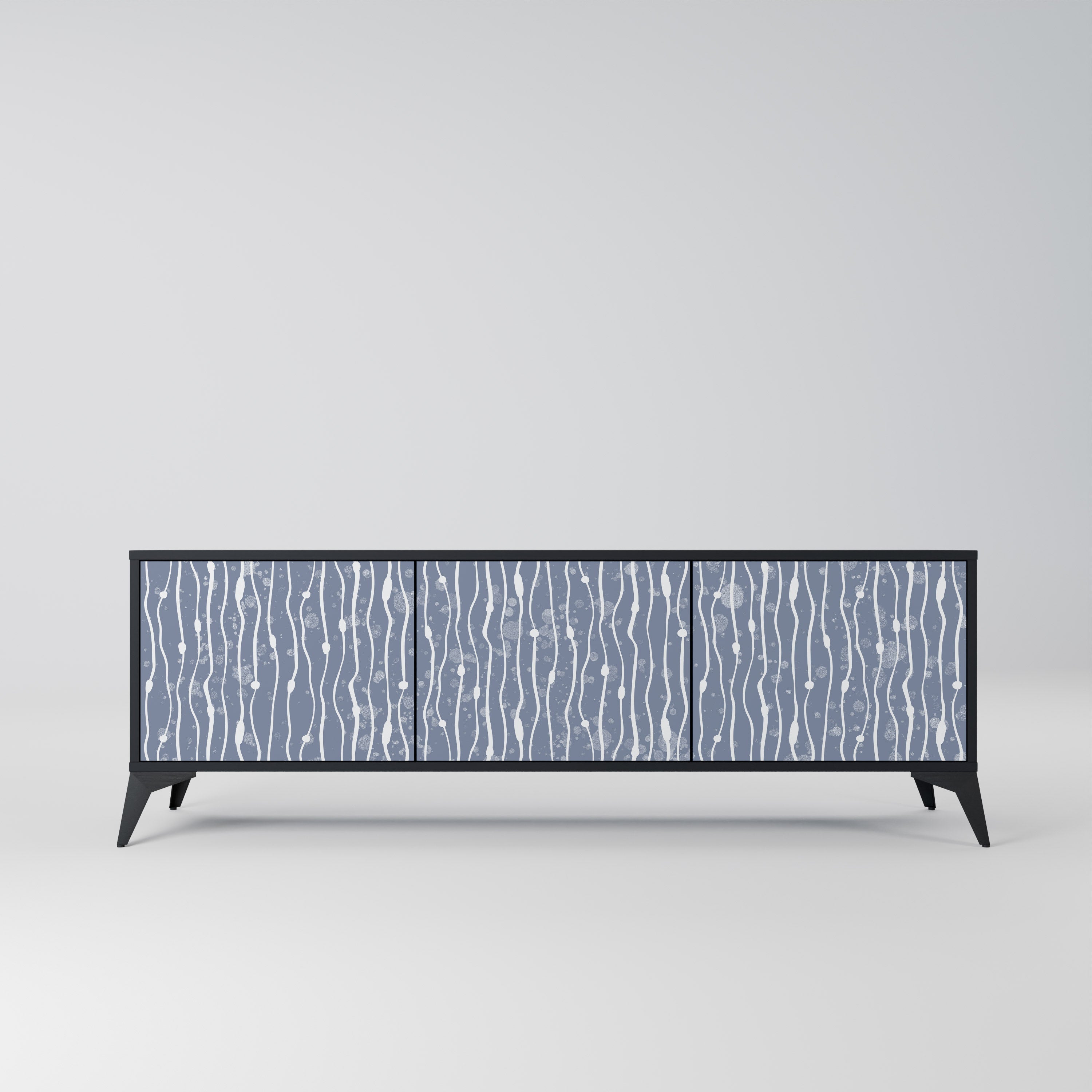 Meuble TV 3 portes GRAPHITE RAIN, finition noire