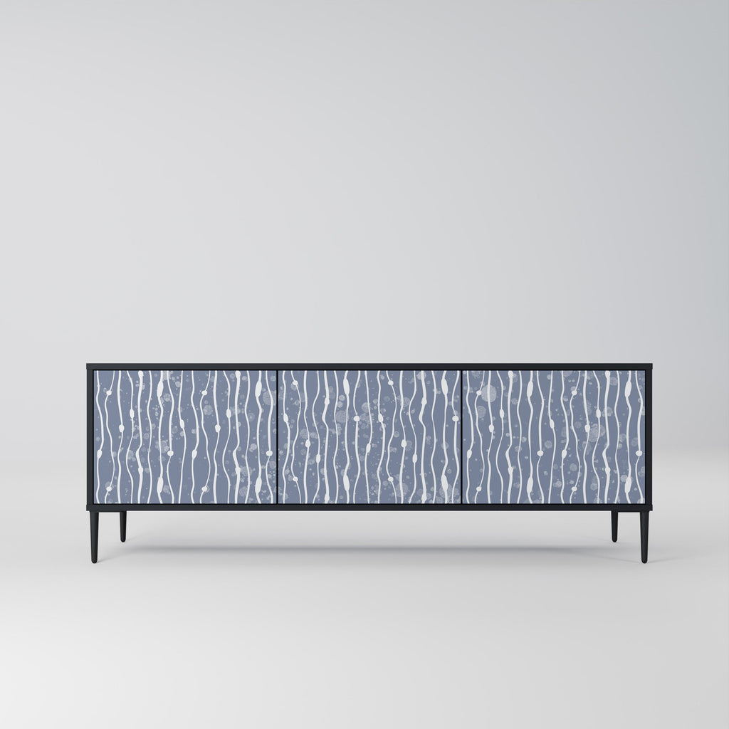 Meuble TV 3 portes GRAPHITE RAIN, finition noire