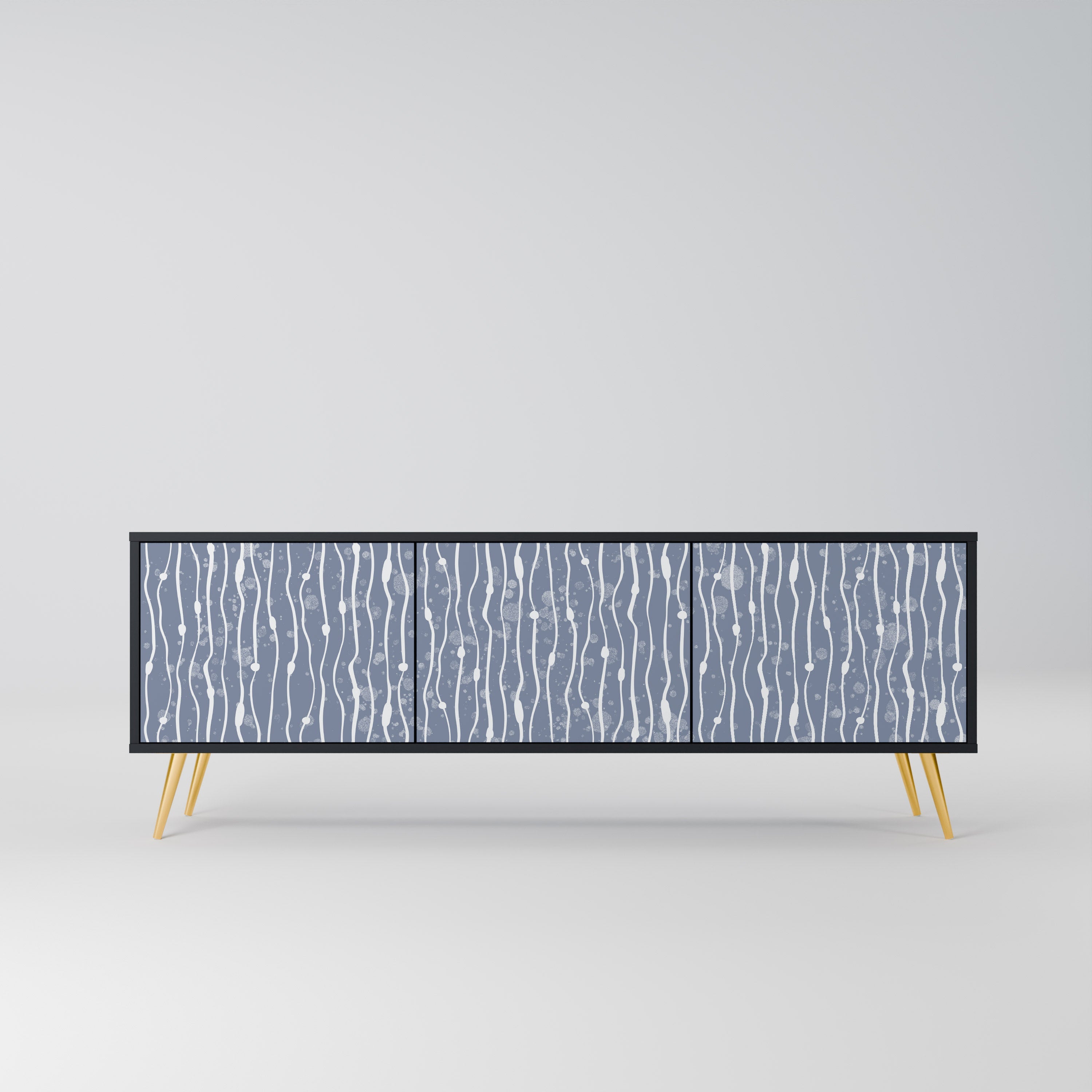 Meuble TV 3 portes GRAPHITE RAIN, finition noire