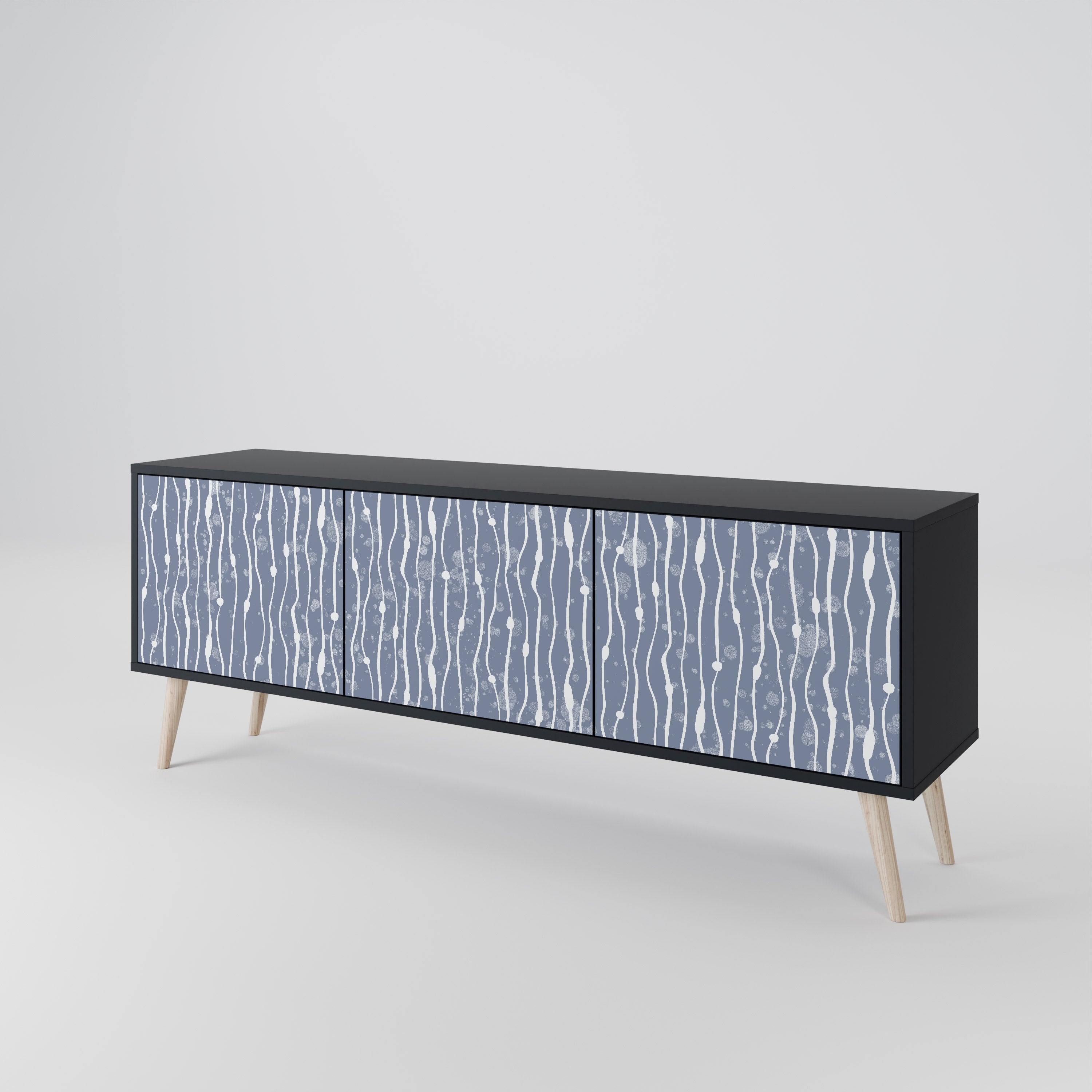 GRAPHITE RAIN 3-Door TV Cabinet