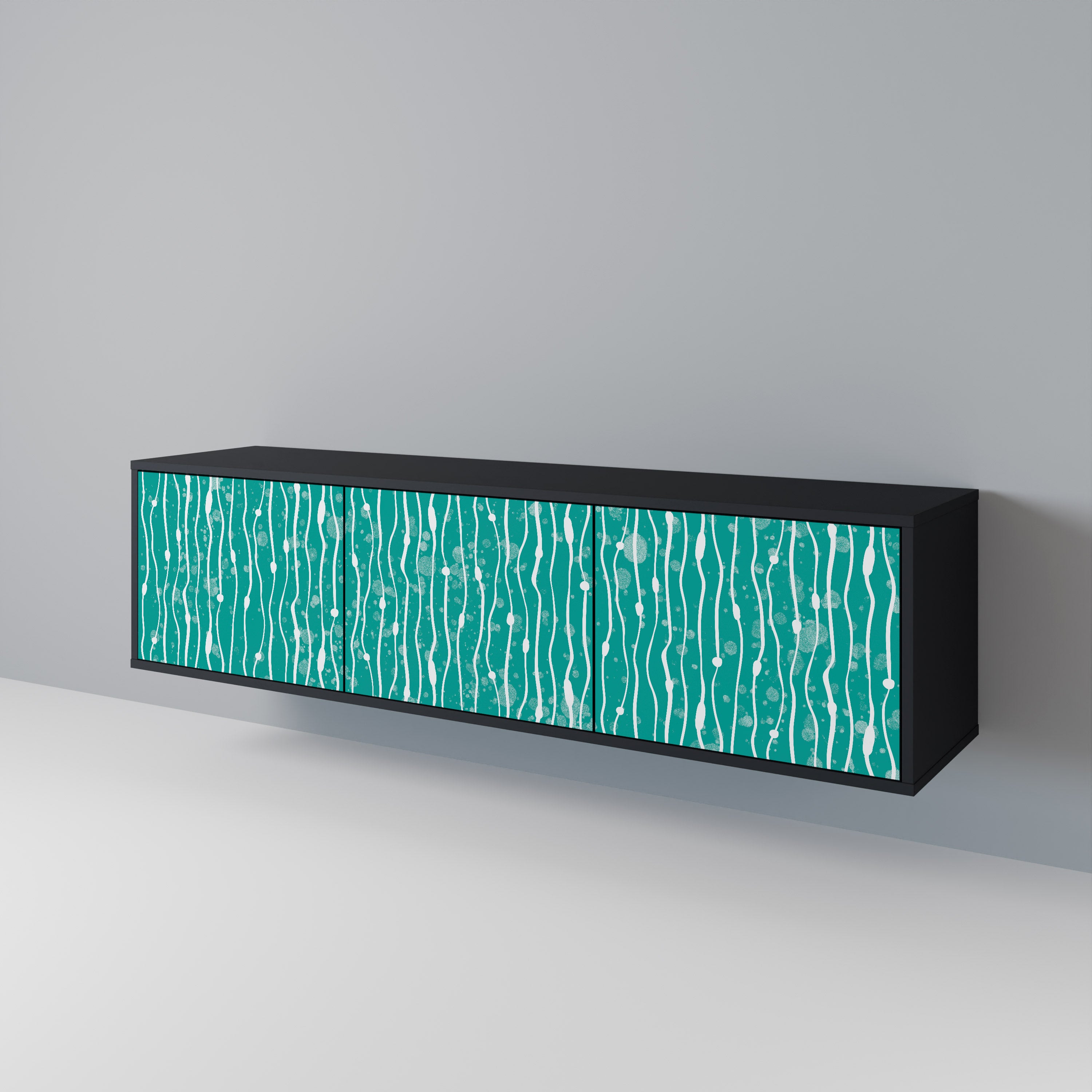 TURQUOISE RAIN 3-Door TV Cabinet