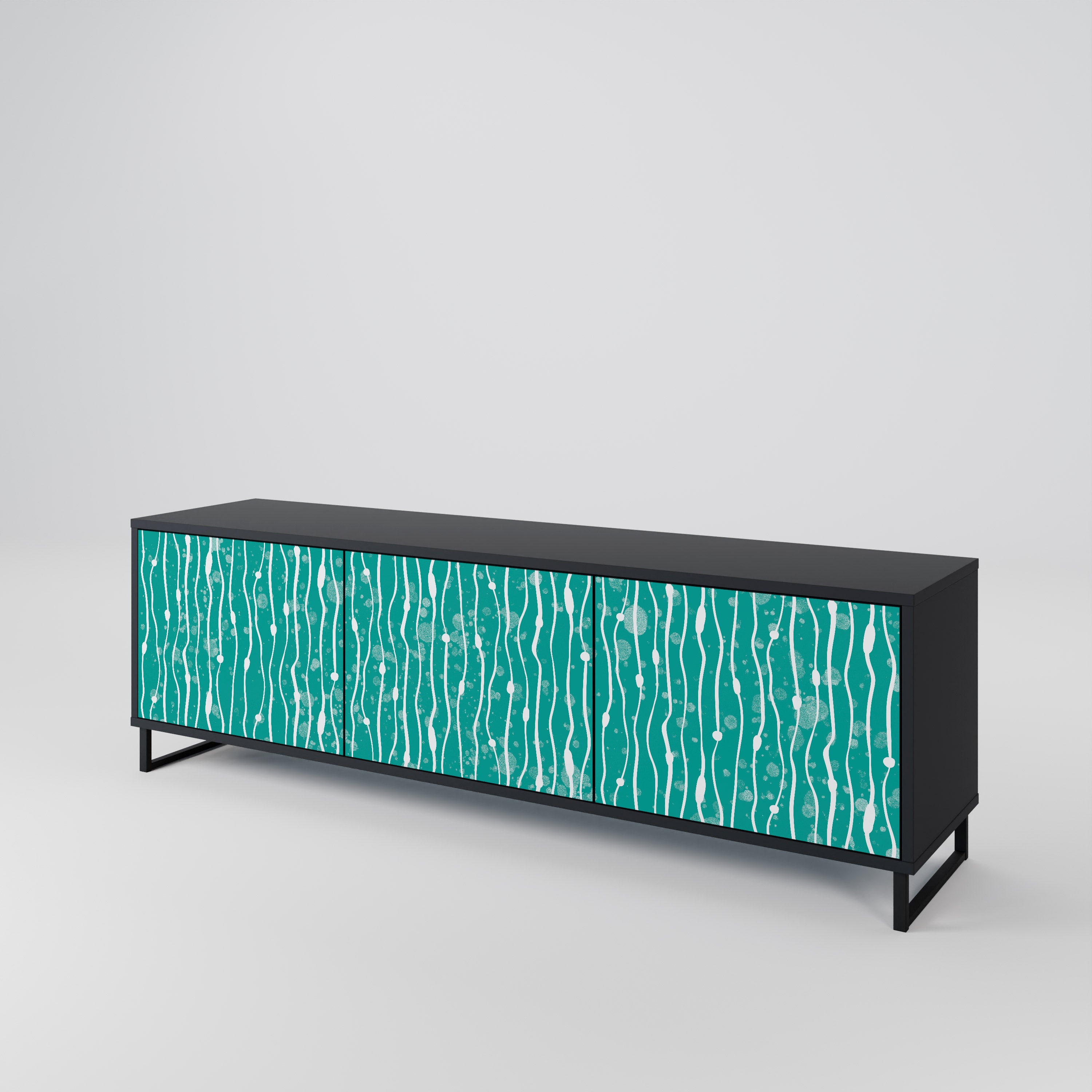 TURQUOISE RAIN 3-Door TV Cabinet