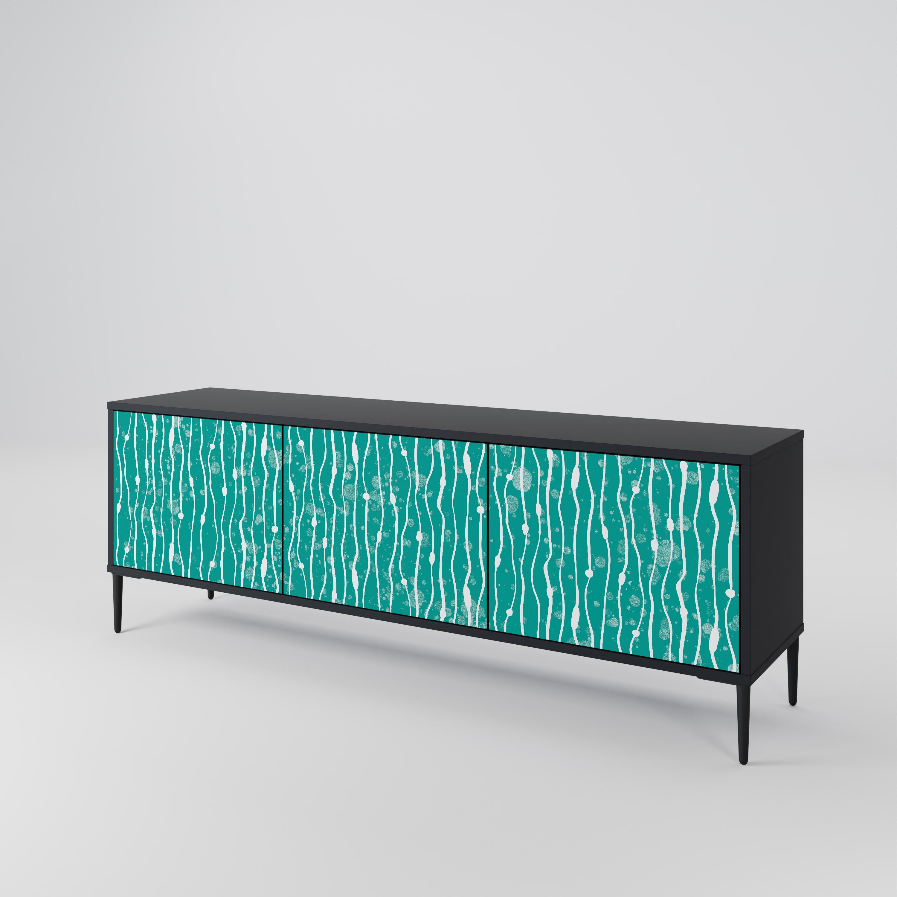 TURQUOISE RAIN 3-Door TV Cabinet