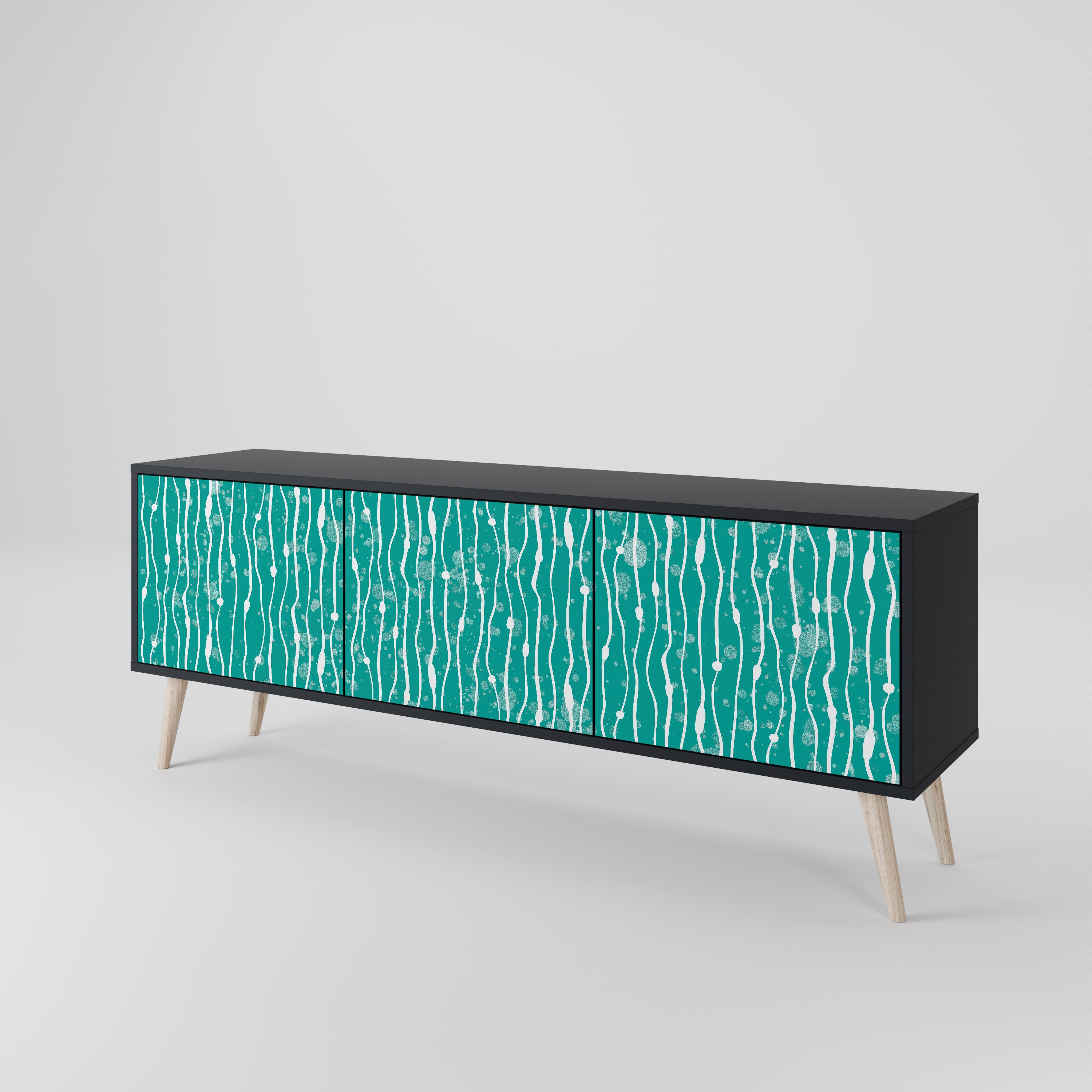 TURQUOISE RAIN 3-Door TV Cabinet