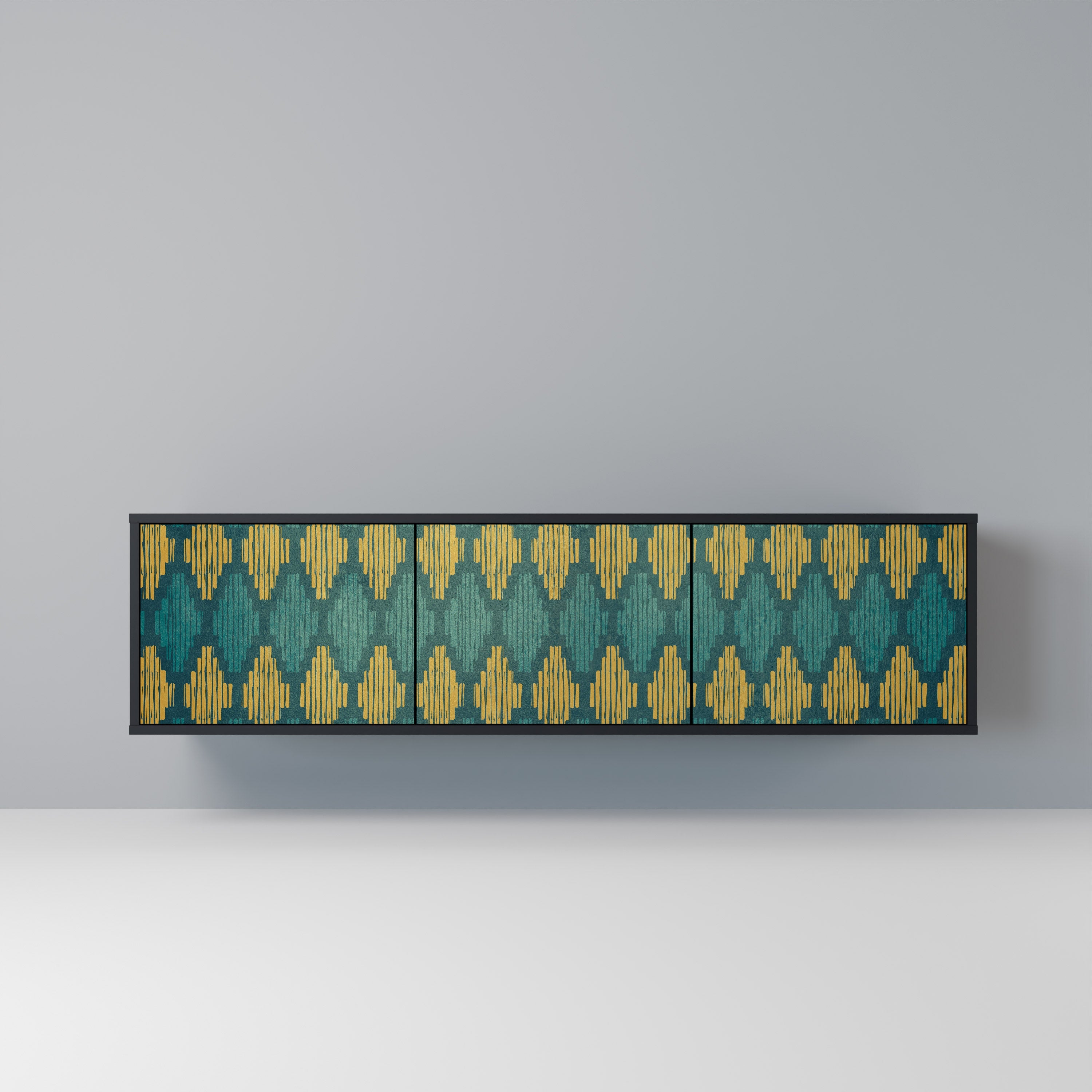 Meuble TV 3 portes POLYGONS finition noire