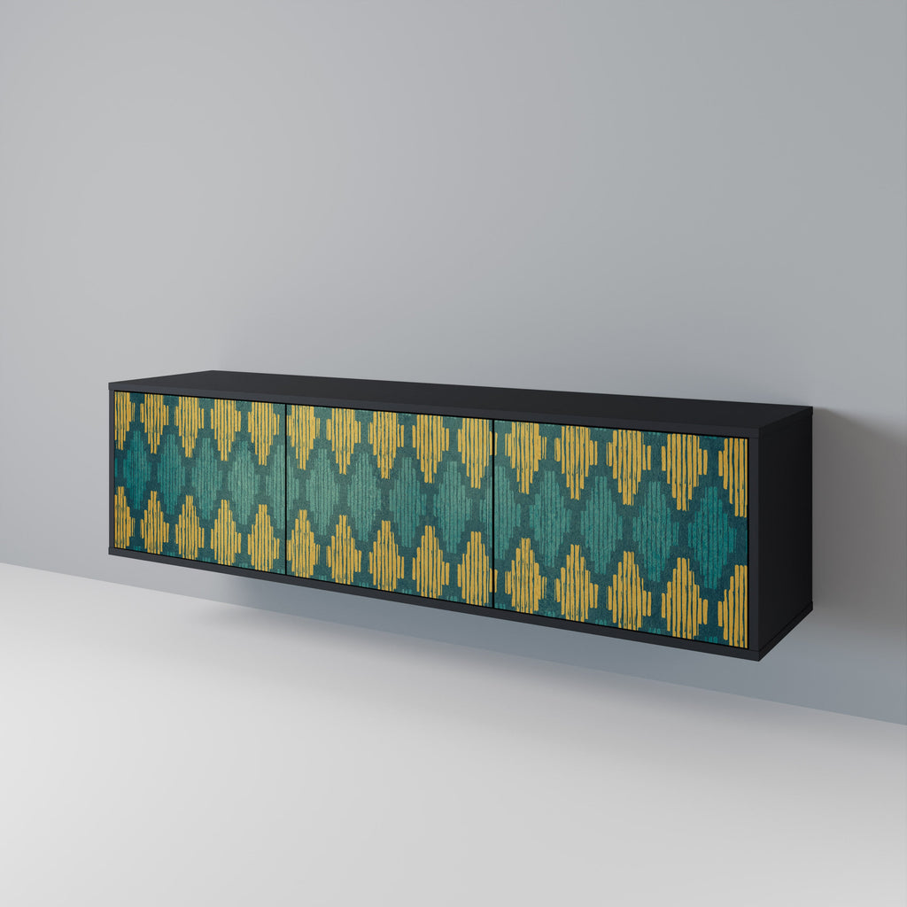 Meuble TV 3 portes POLYGONS finition noire