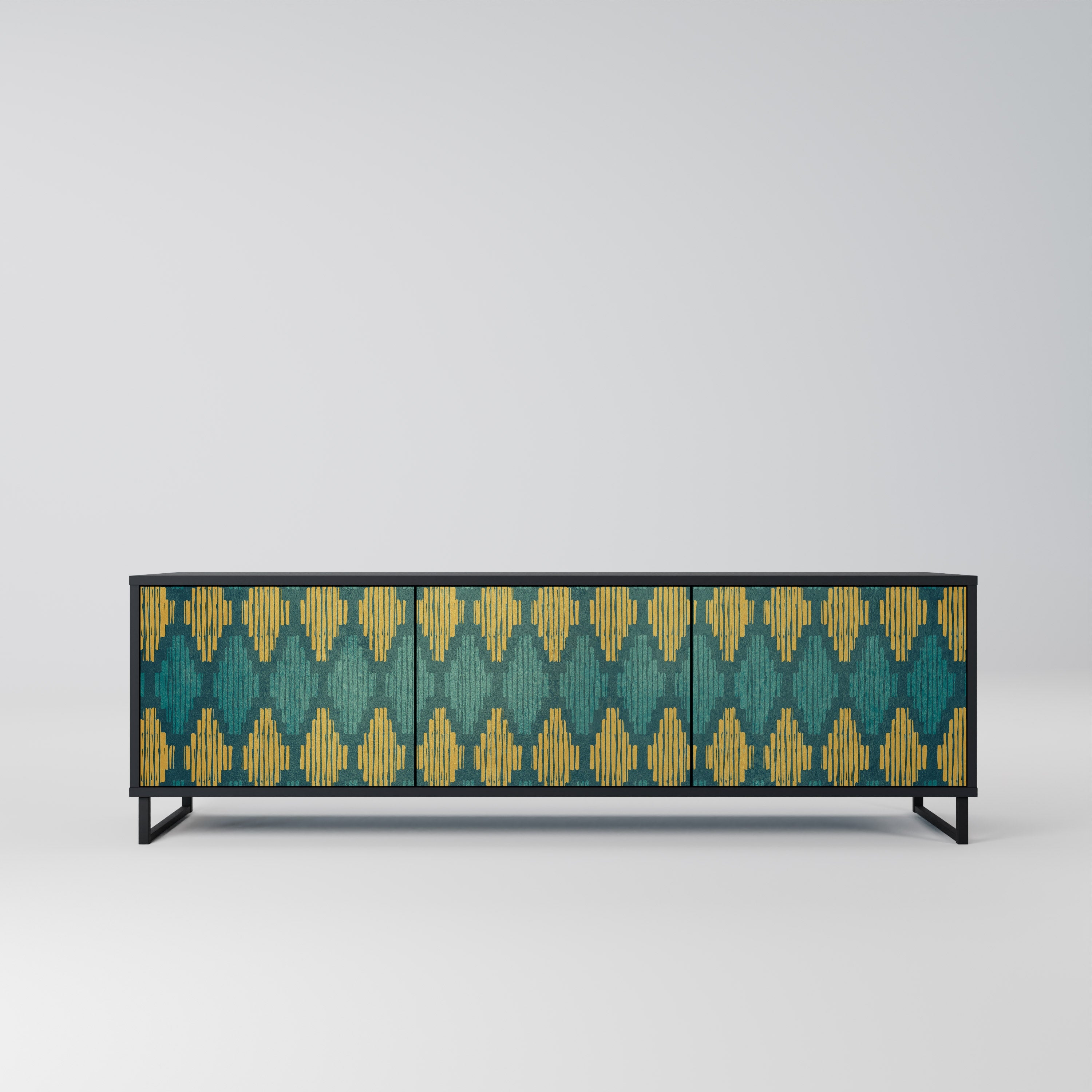 Meuble TV 3 portes POLYGONS finition noire