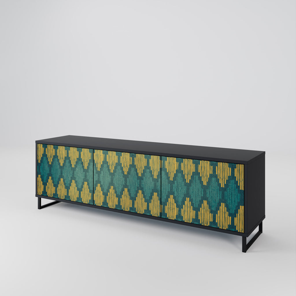 Meuble TV 3 portes POLYGONS finition noire